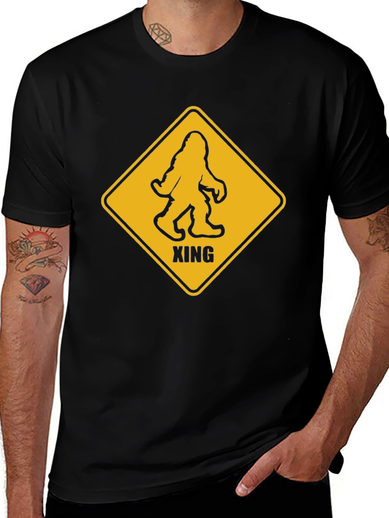 Sasquatch Crossing Graphic Tee - Black