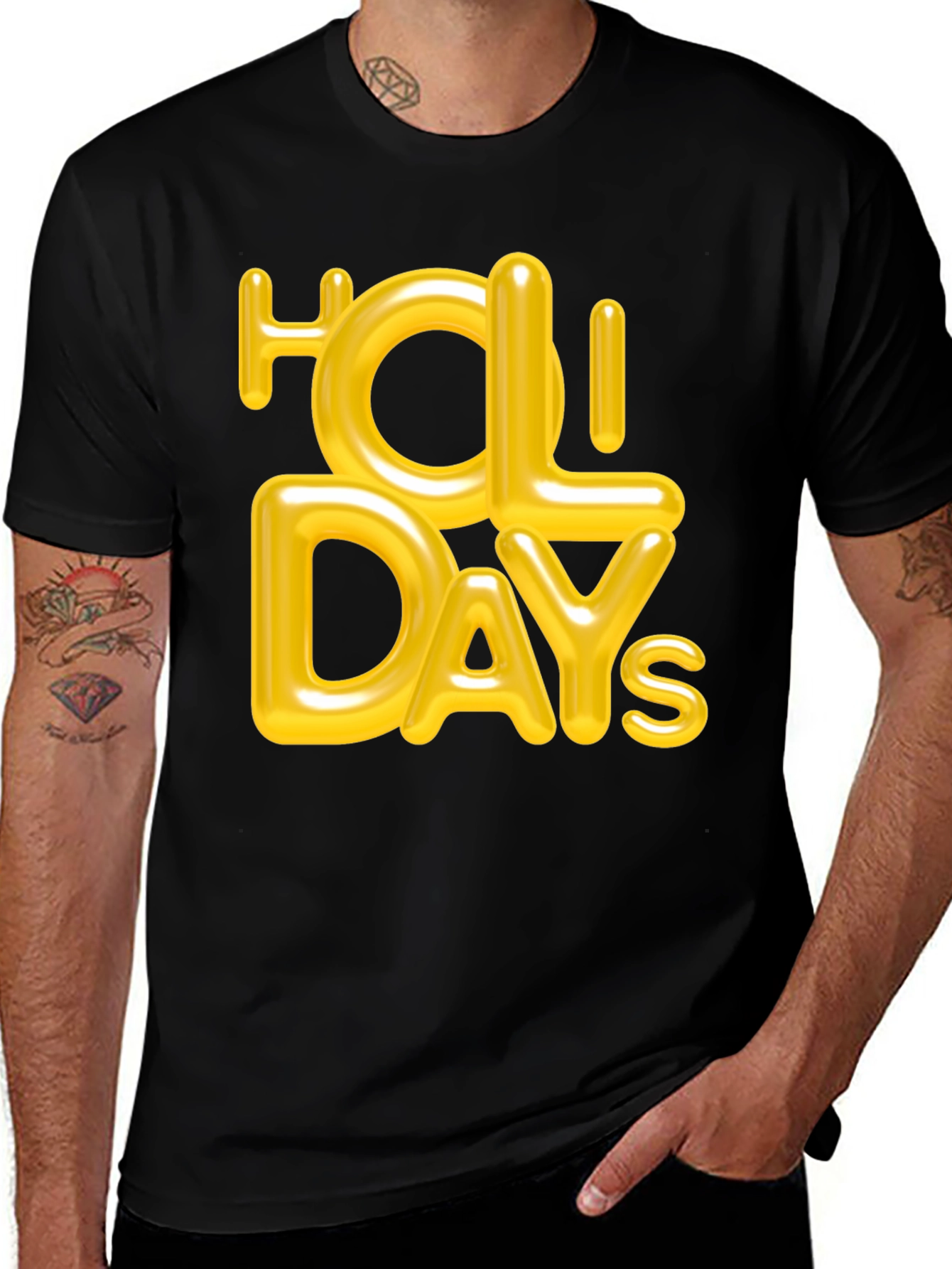 Variant 4 of Holiday Graphic Tee - Stylish Black T-Shirt