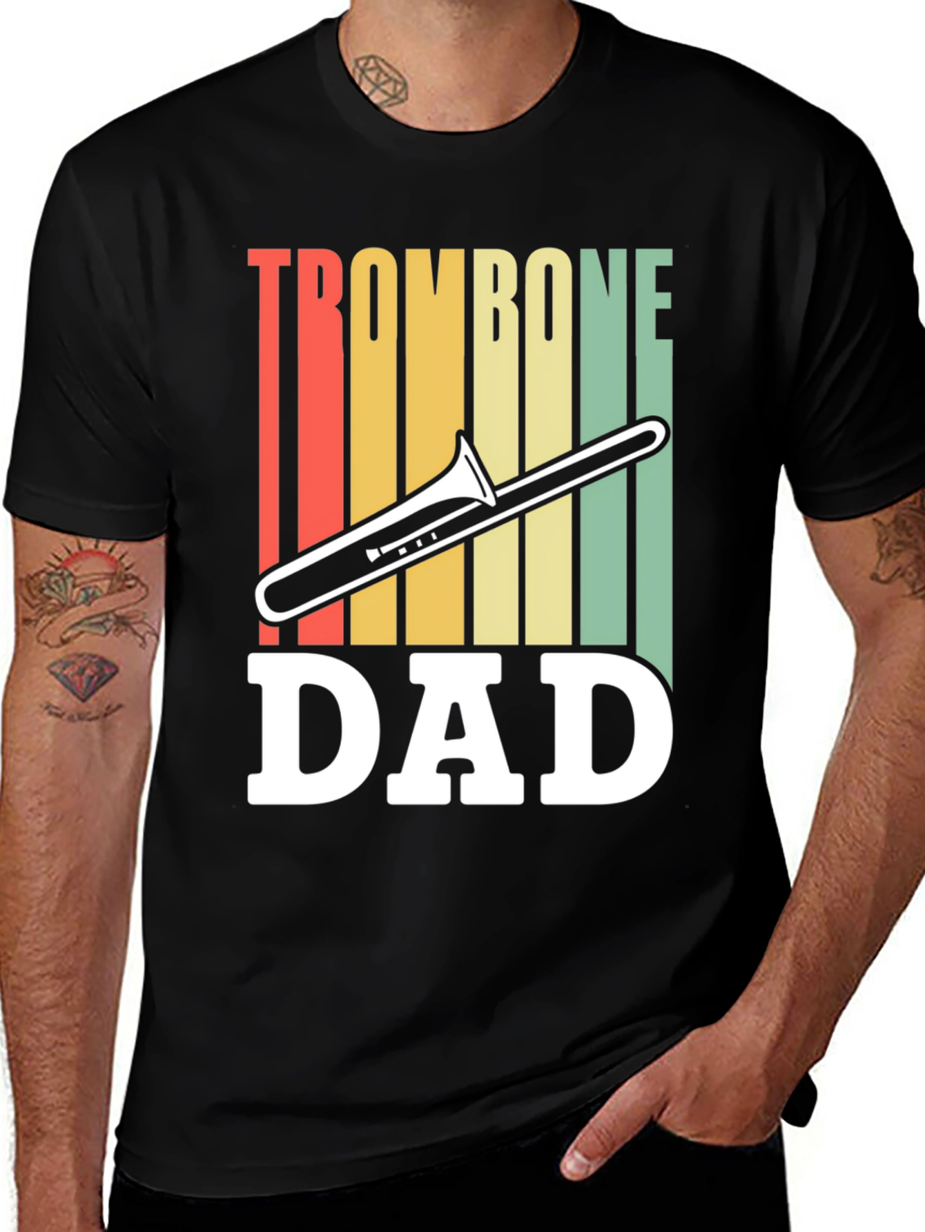 Variant 17 of Trombone Dad Graphic T-Shirt - Music Lover Gift