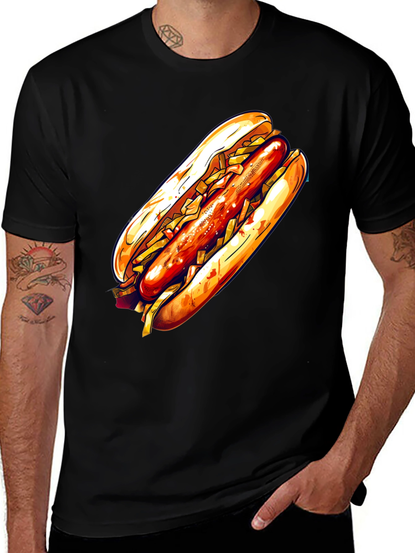 Variant 23 of Novelty Hot Dog Graphic Tee - Foodie Fashion