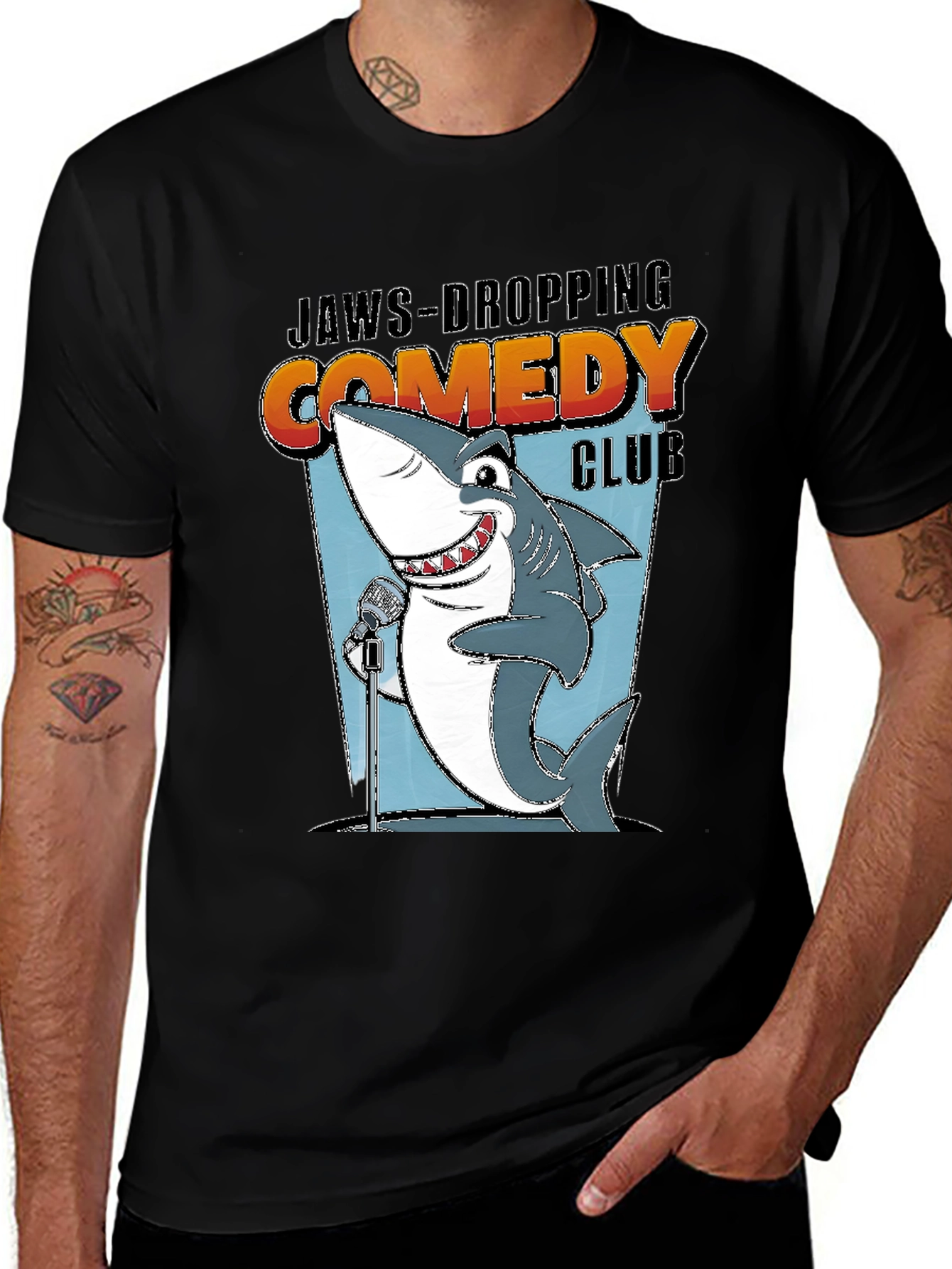 Variant 25 of Jaws-Dropping Comedy Club Shark Graphic Tee
