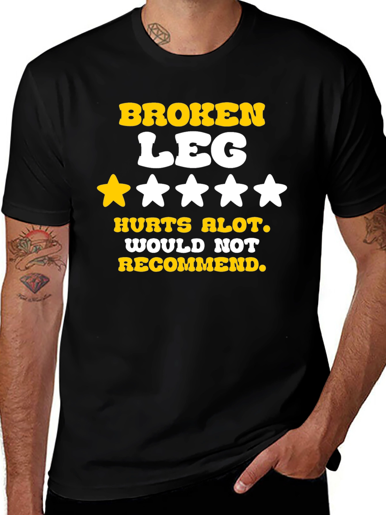 Variant 23 of Broken Leg T-Shirt - Hurts Alot, Funny Tee