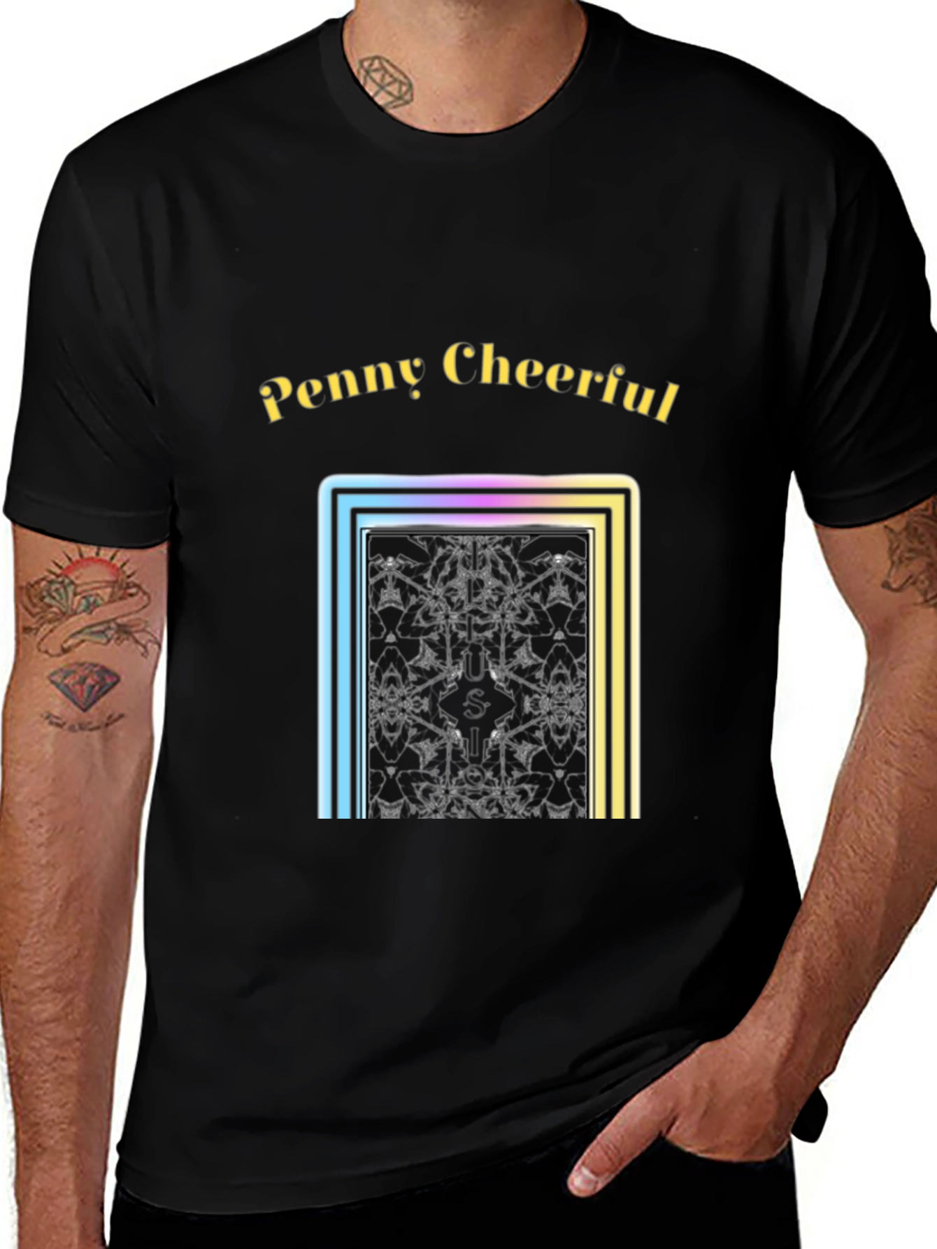 Variant 29 of Penny Cheerful Graphic Tee - Black