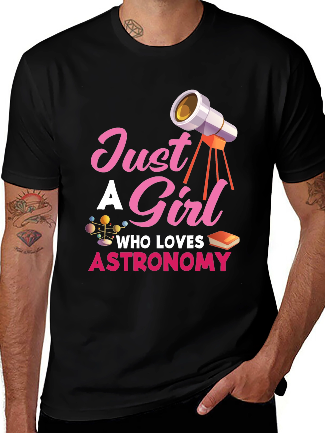 Variant 7 of Astronomy Lover T-Shirt - "Just a Girl" Design