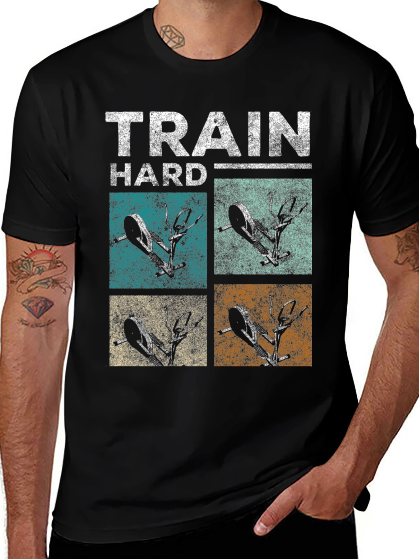 Variant 5 of Train Hard Elliptical Machine T-Shirt