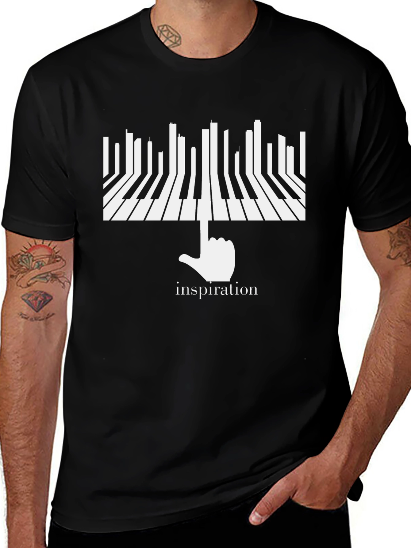 Inspiration Piano Keys T-Shirt - Black