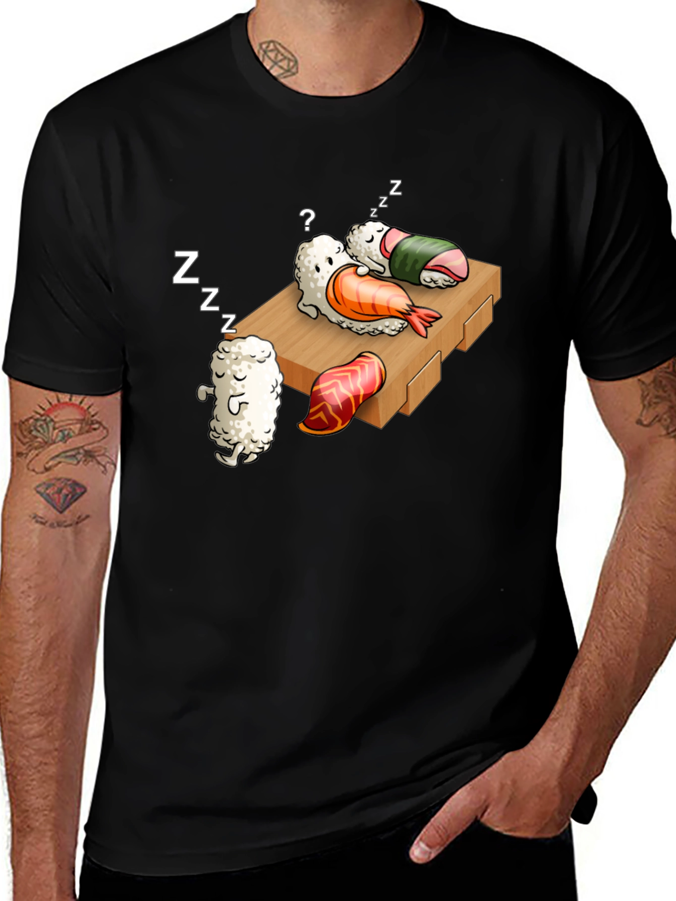 Variant 18 of Sushi Nap Time Graphic Tee - Black