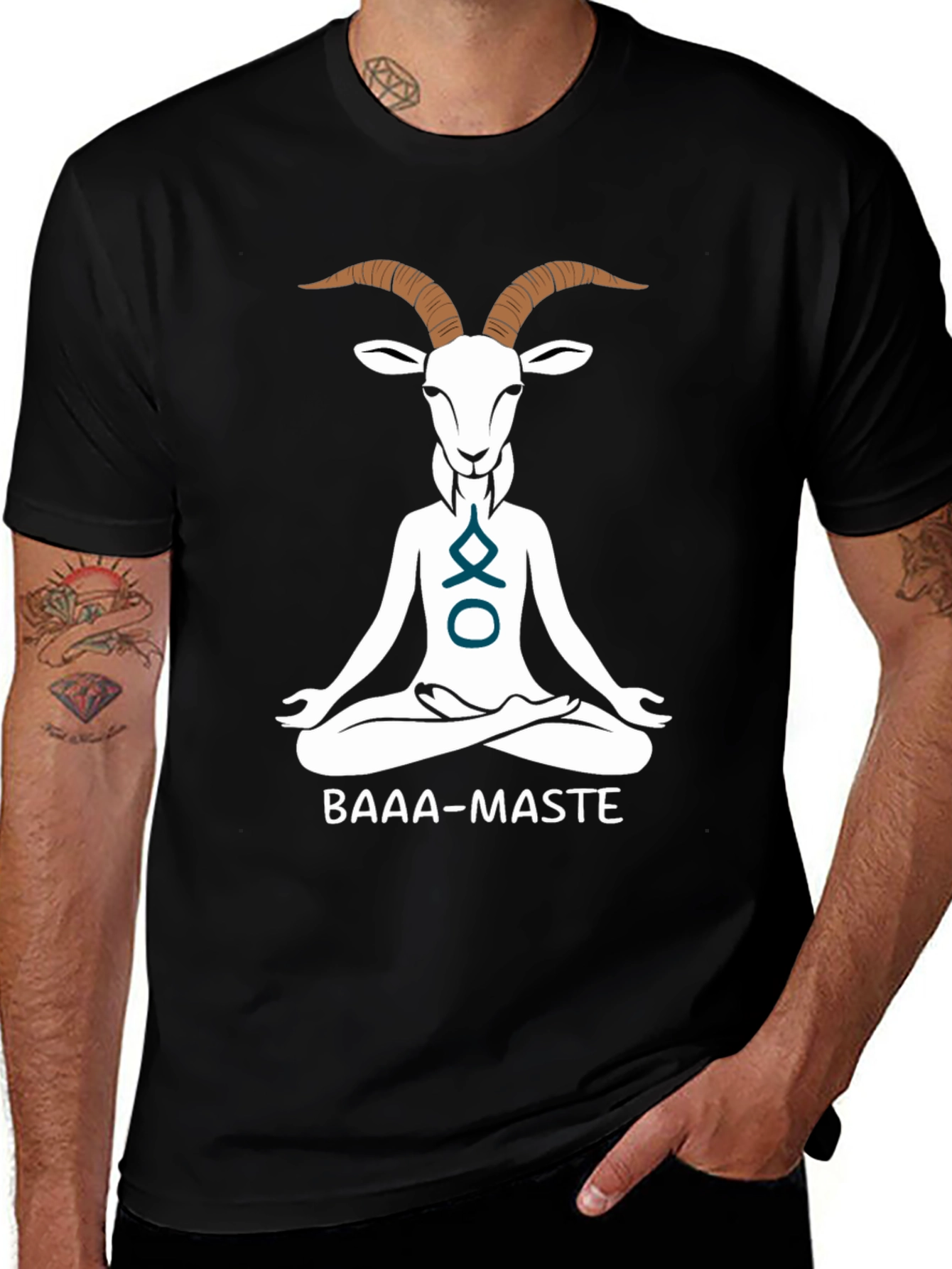 Variant 24 of Yoga Goat Graphic Tee - BAAA-MASTE Funny Shirt
