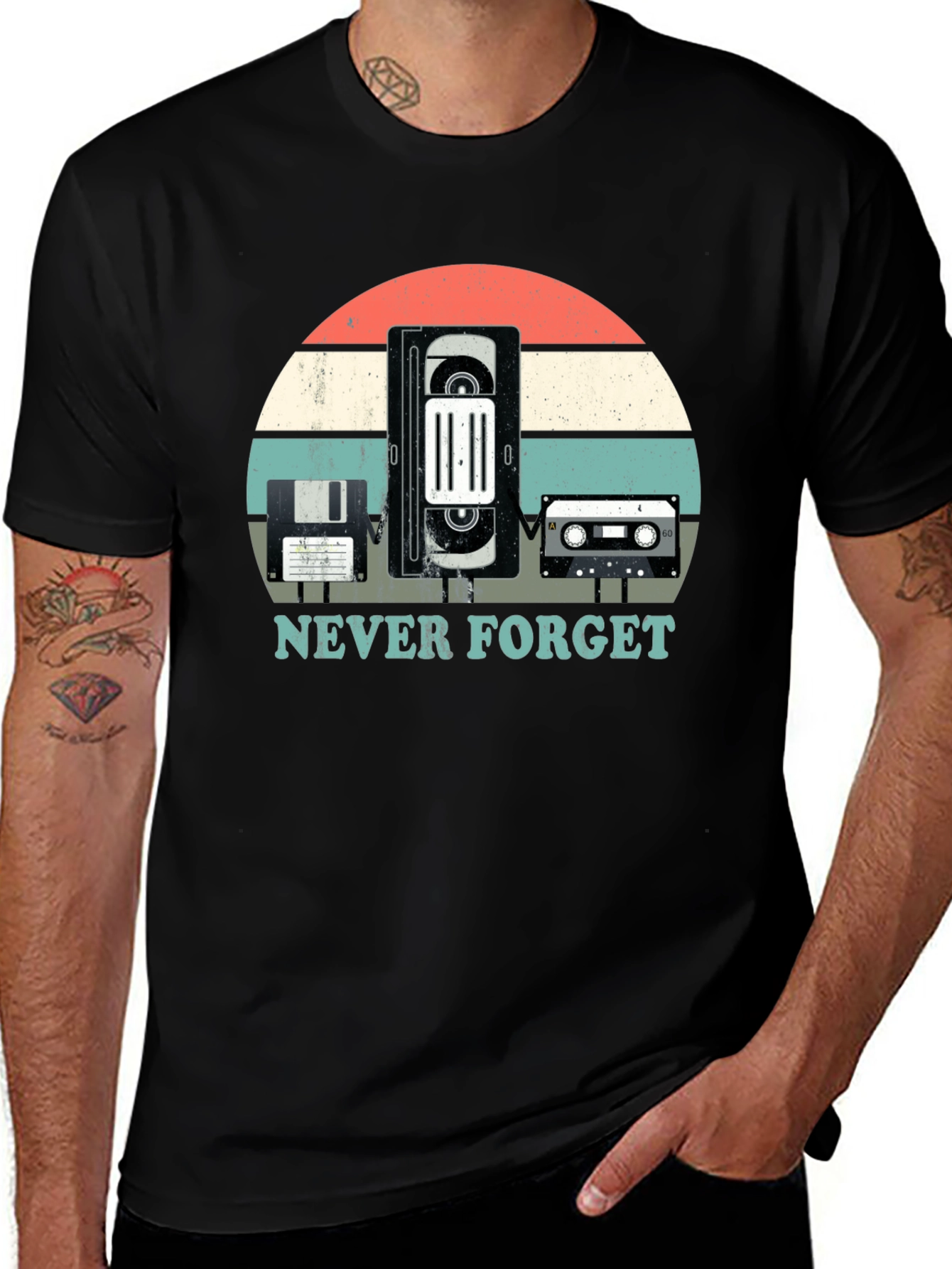 Variant 30 of Retro Tech "Never Forget" Graphic Tee