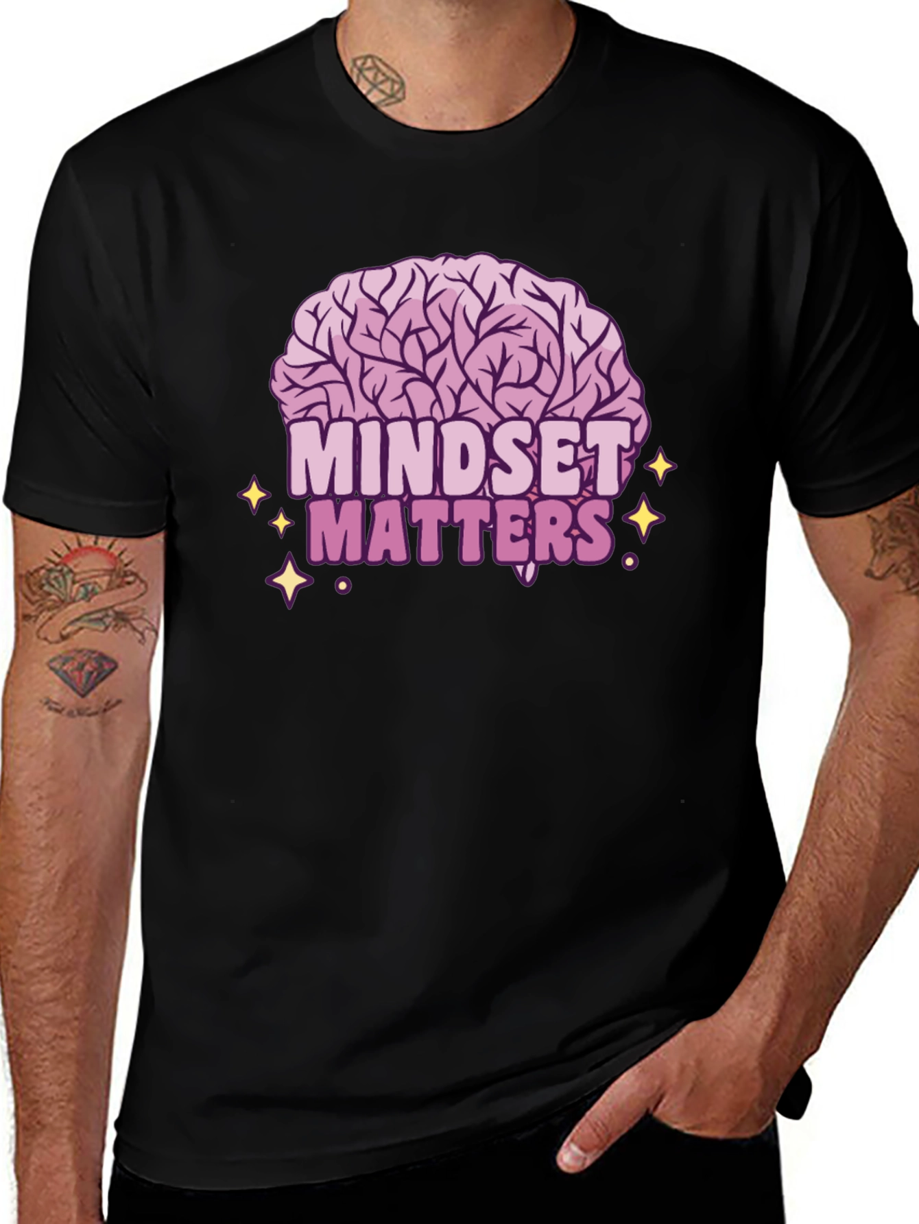 Variant 17 of Mindset Matters Brain Graphic Tee - Black