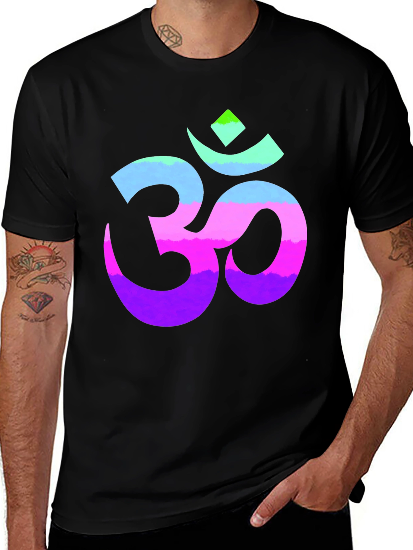 Variant 15 of Om Symbol Graphic Tee - Spiritual Black T-Shirt
