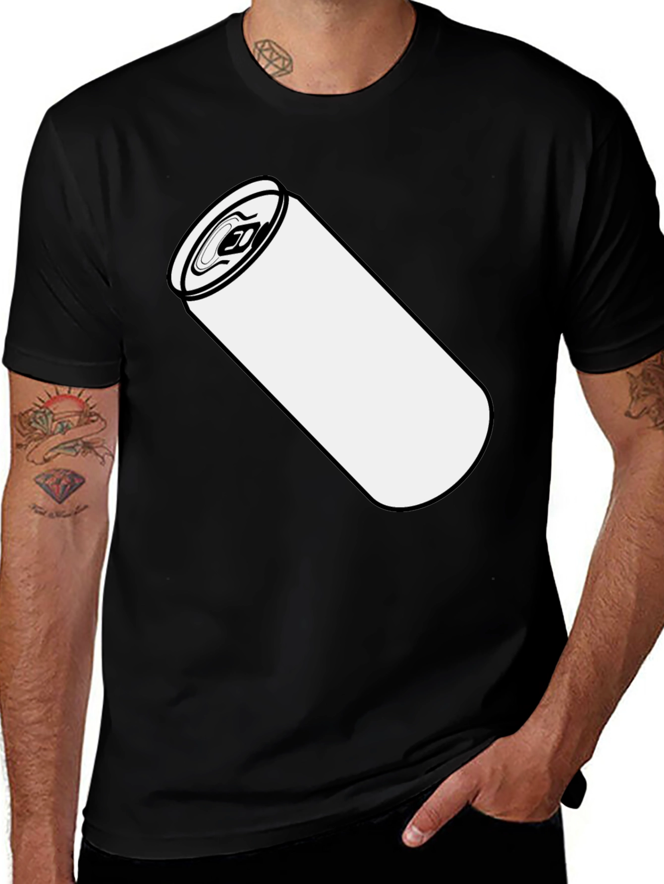 Variant 9 of Pop Art Soda Can Graphic Tee - Modern Black T-Shirt