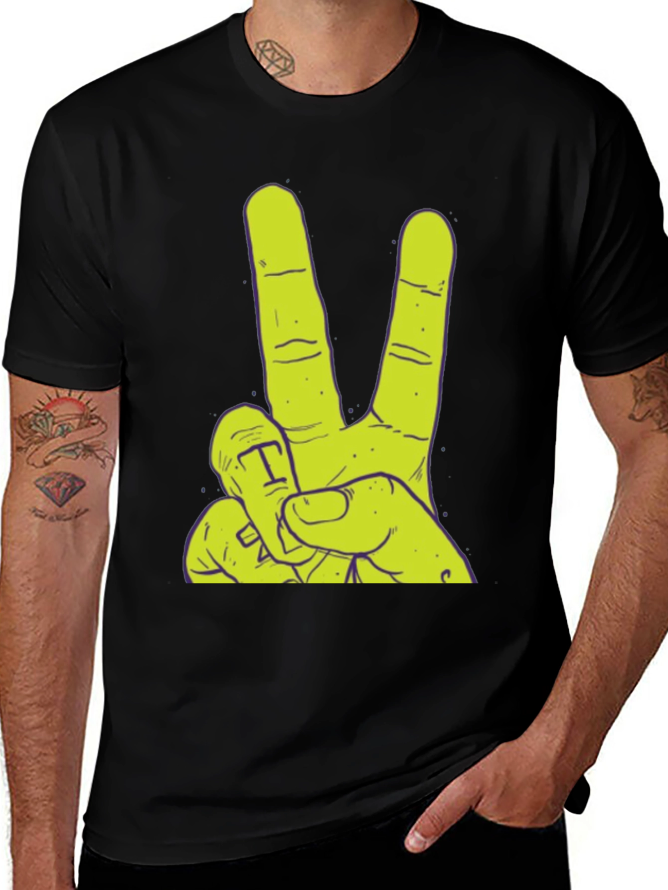 Variant 21 of Peace Sign Graphic Tee - Stylish & Trendy