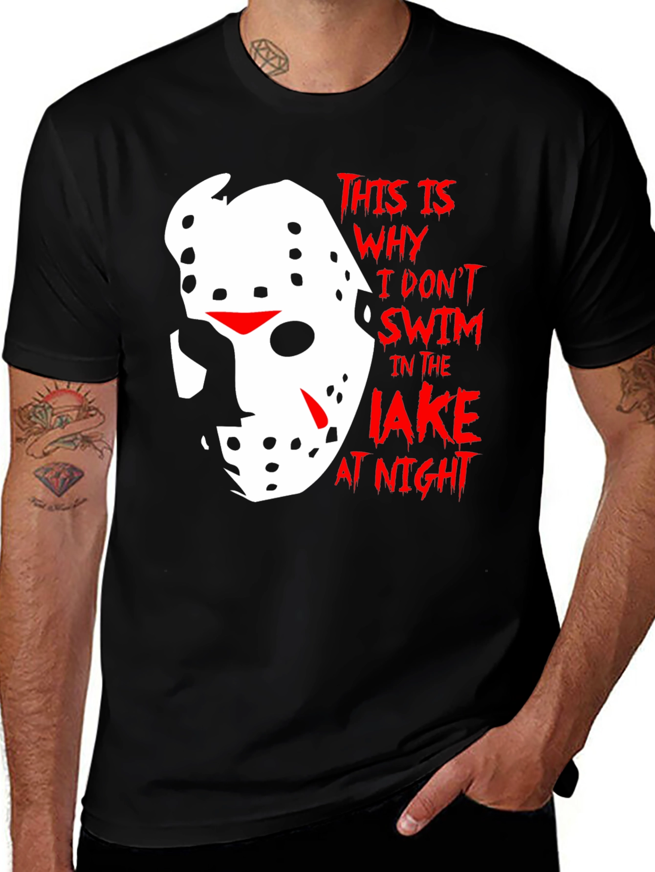 Friday the 13th T-Shirt - Lake Swim Warning