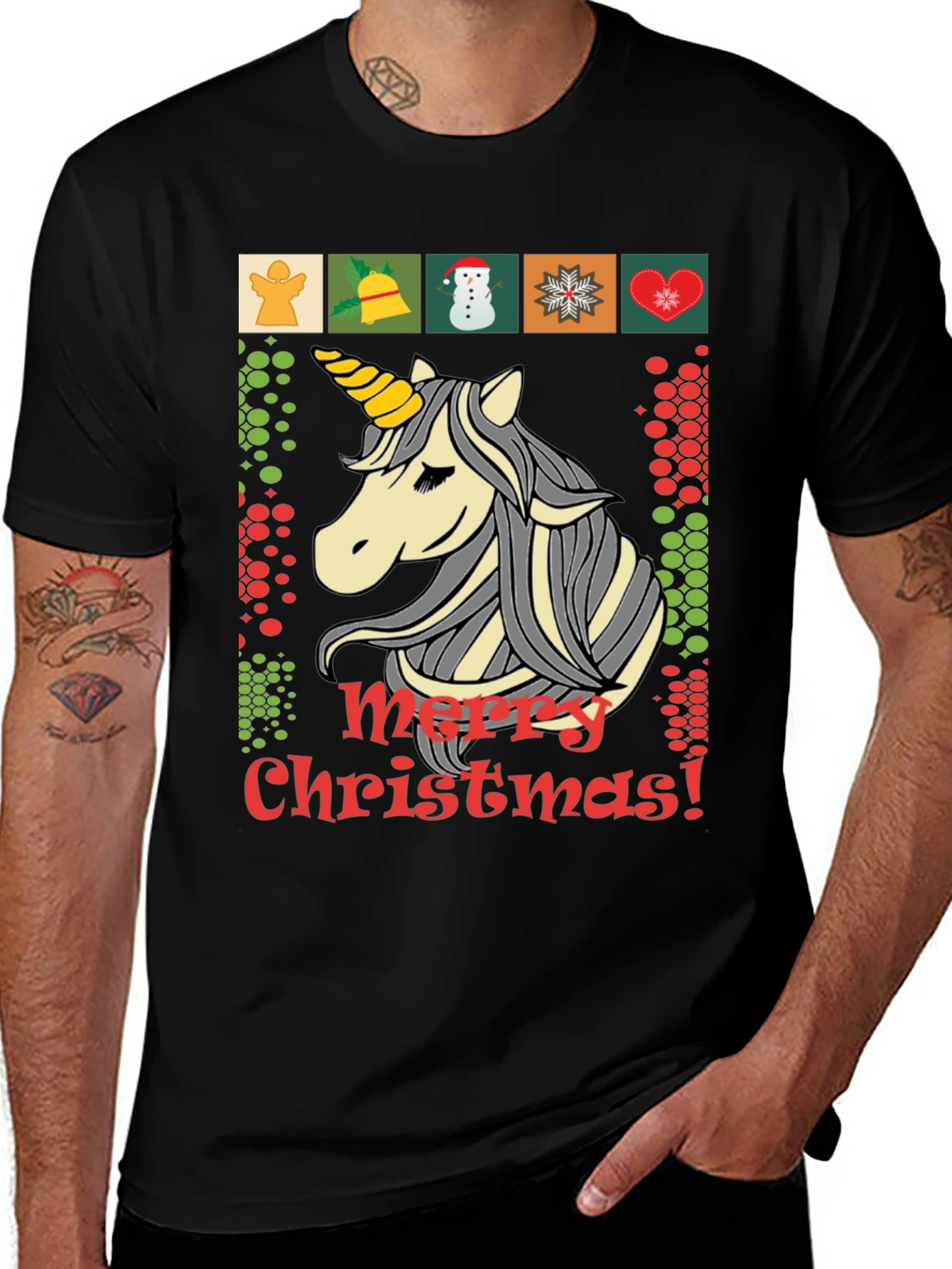 Variant 16 of Unicorn Merry Christmas Graphic Tee