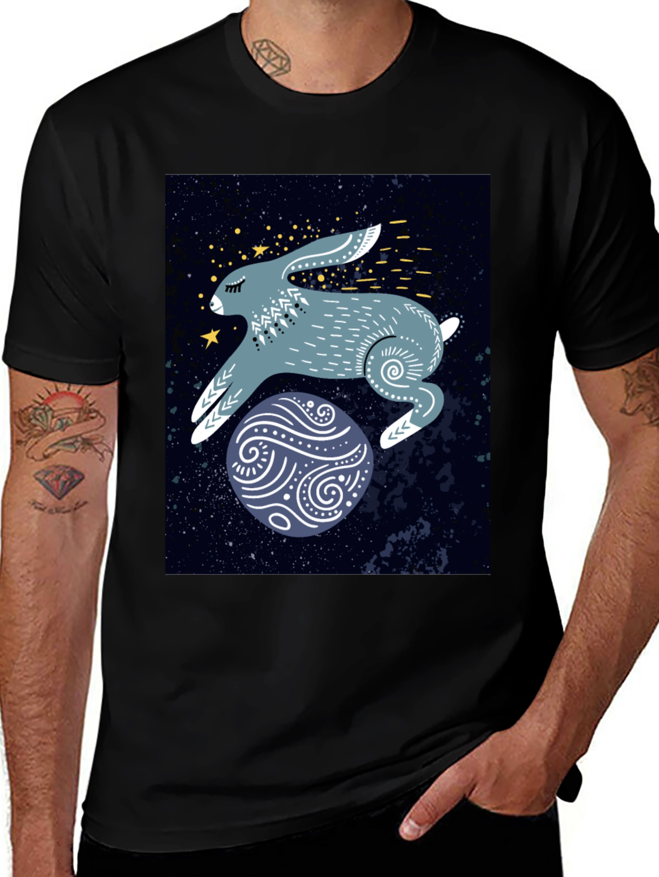 Variant 16 of Cosmic Hare Graphic Tee - Stylish Comfort
