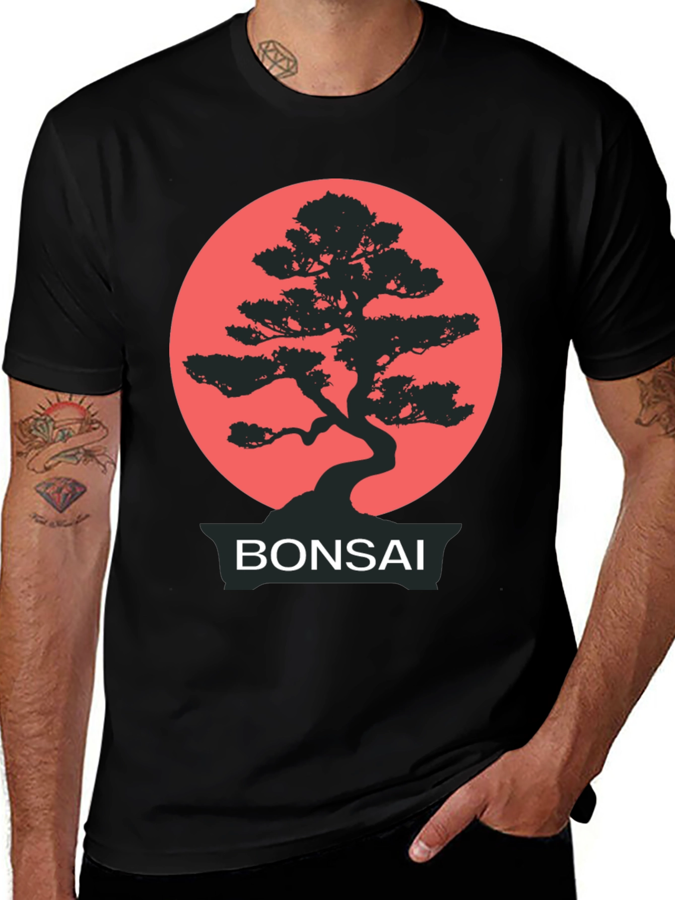 Variant 14 of Bonsai Tree Graphic Tee - Zen Style Shirt