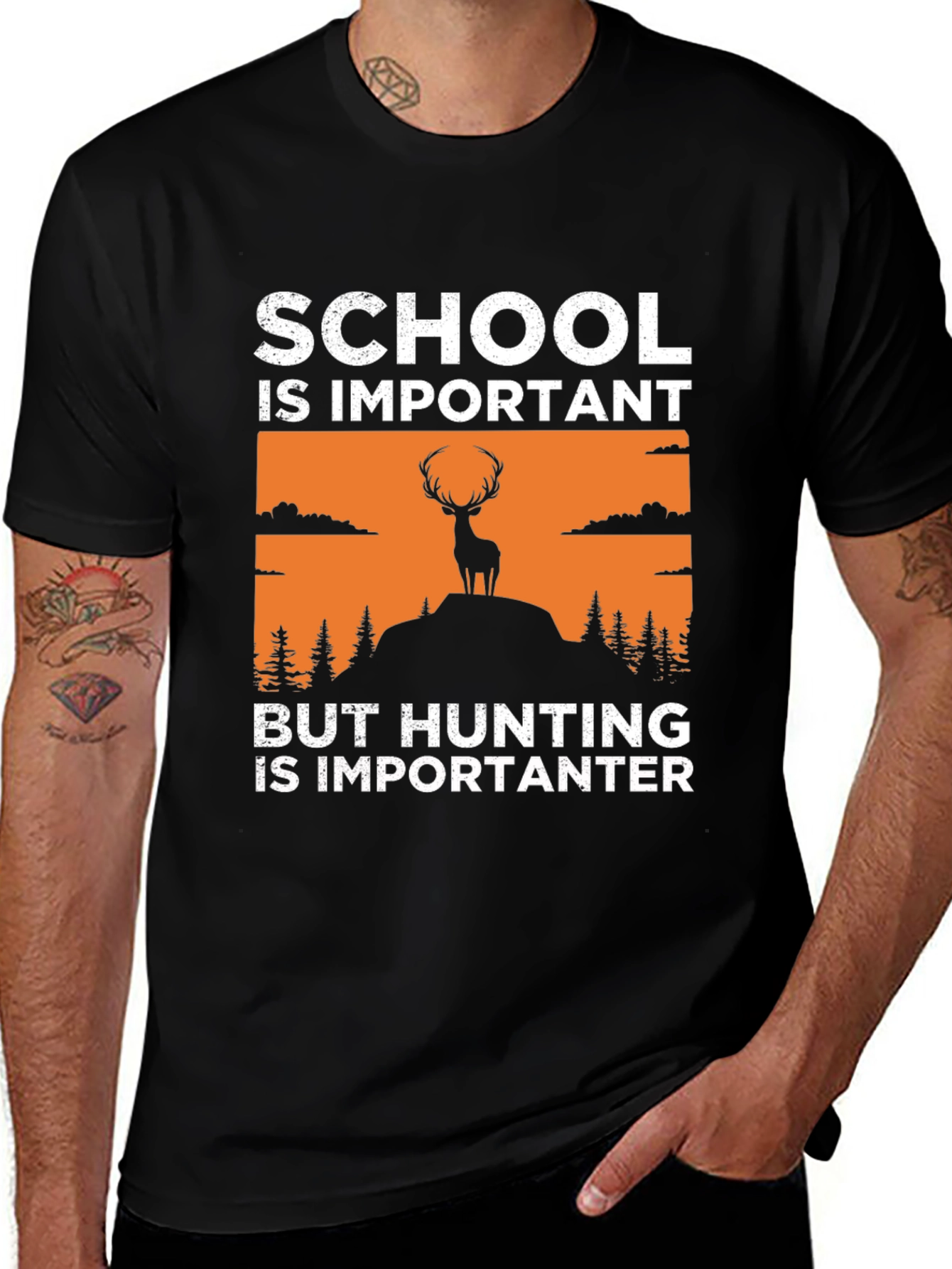 Variant 20 of School Important Hunting More Importanter T-Shirt