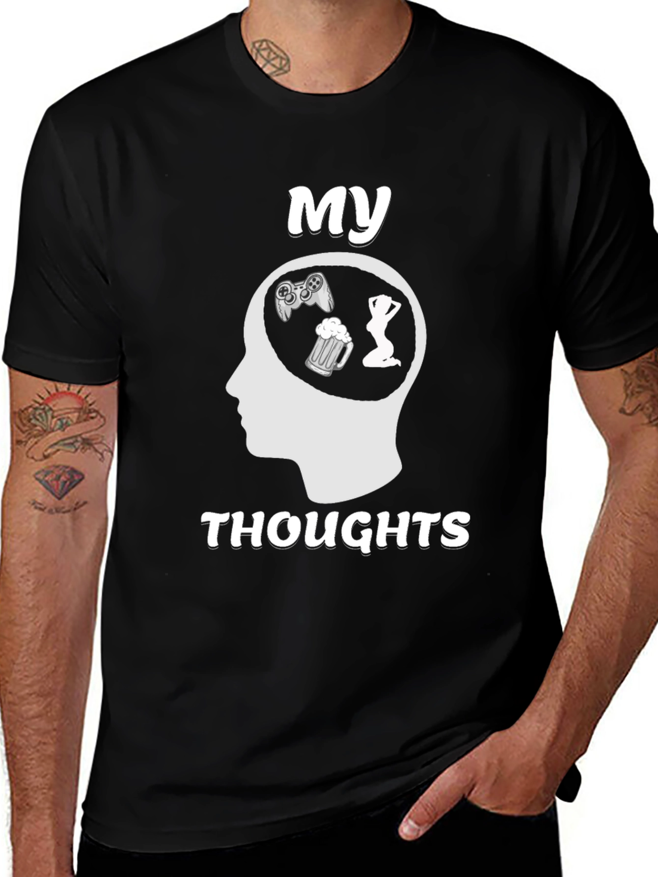Variant 29 of Funny "My Thoughts" Graphic Tee