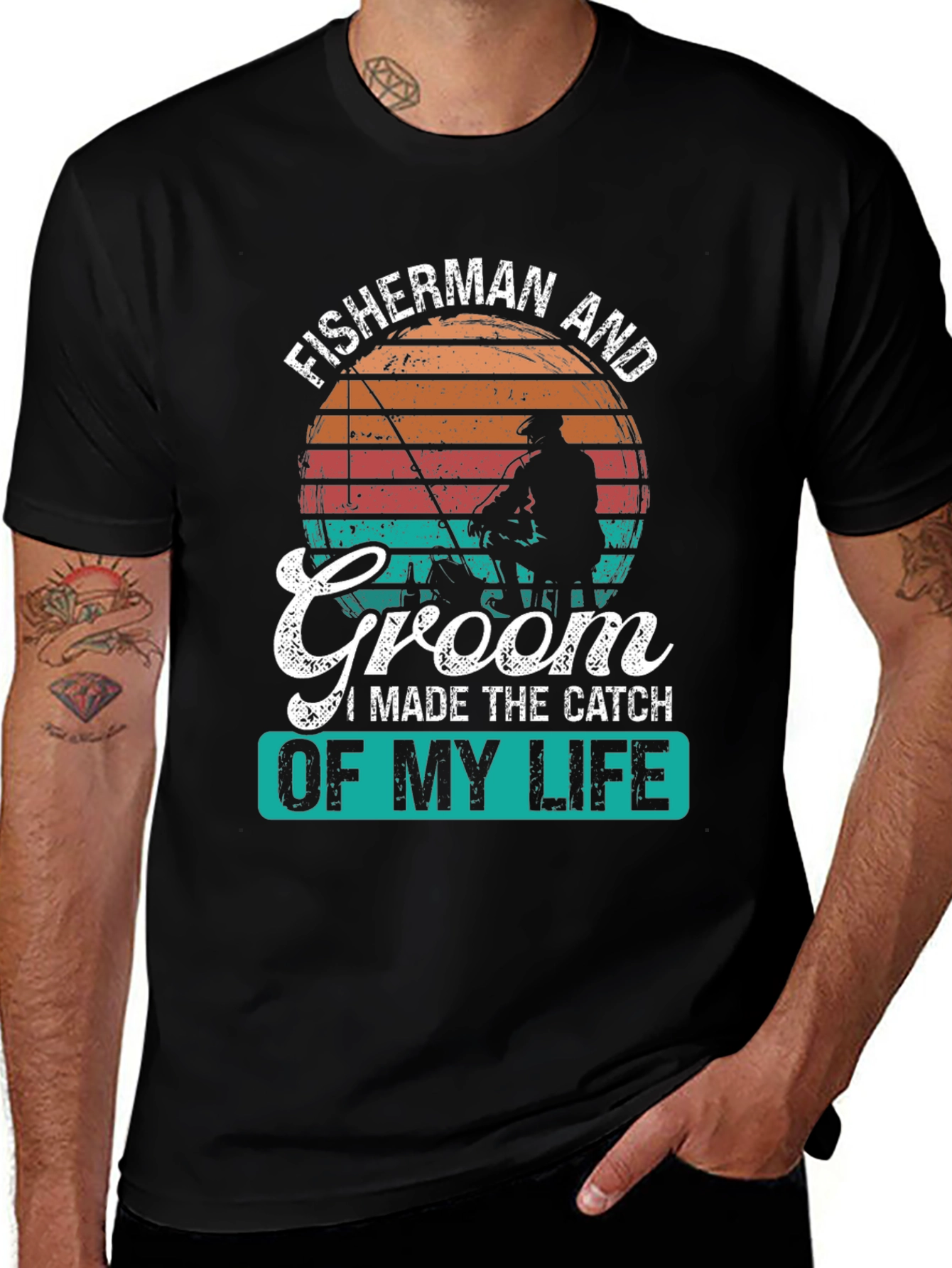 Variant 18 of Fisherman & Groom Novelty Graphic T-Shirt