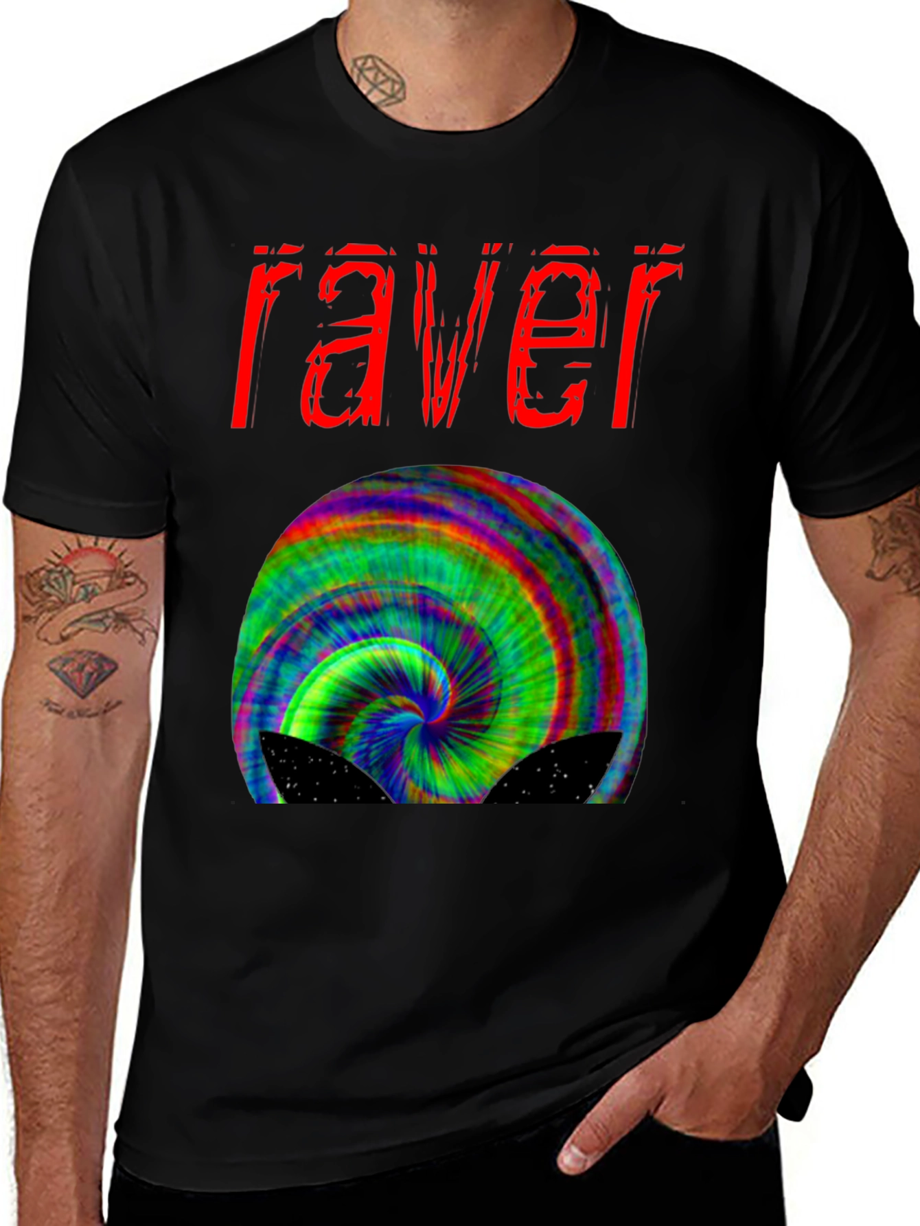 Raver Trippy T-Shirt - Psychedelic Design
