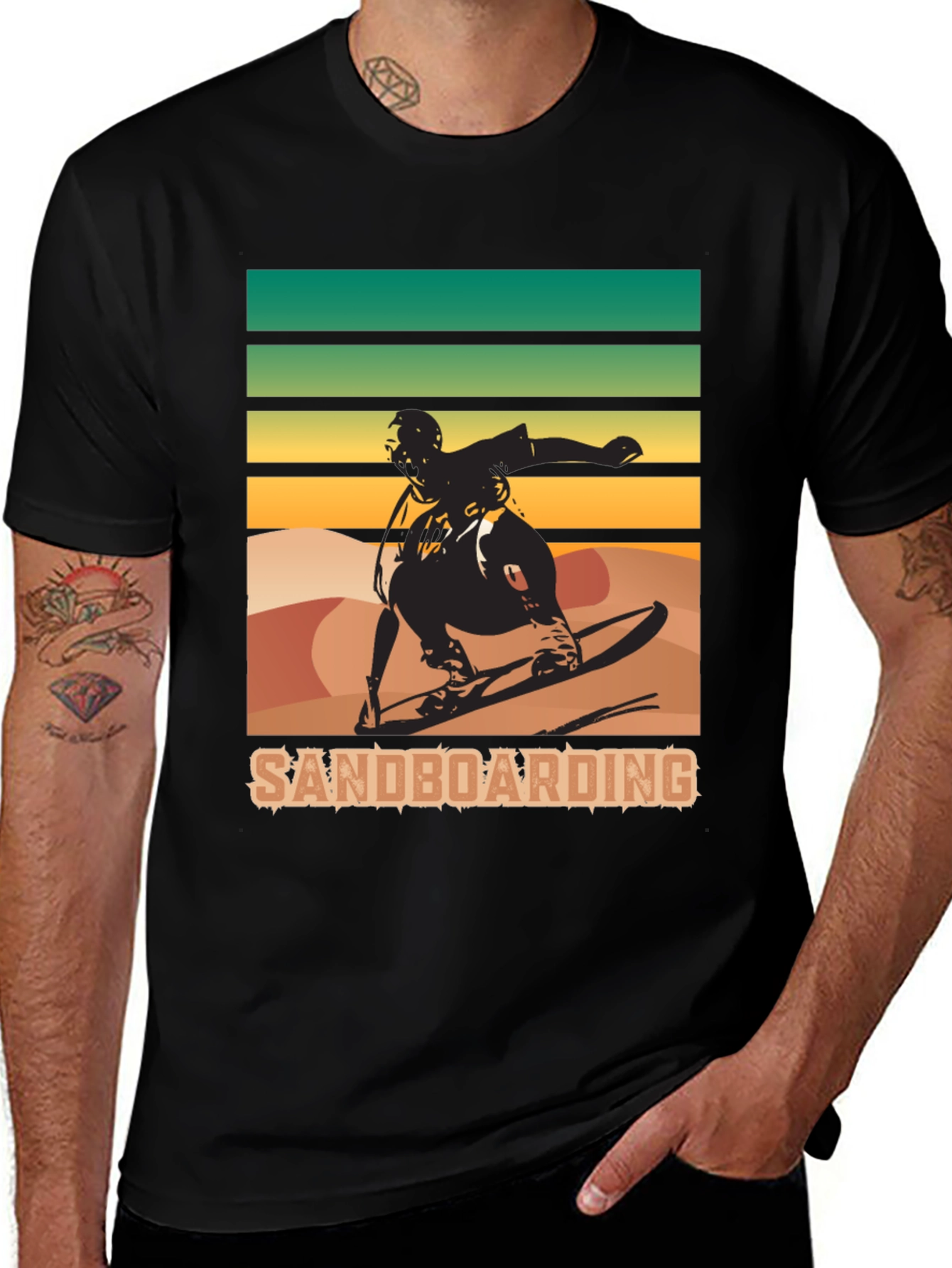 Variant 29 of Sandboarding T-Shirt: Retro Style Sports Tee