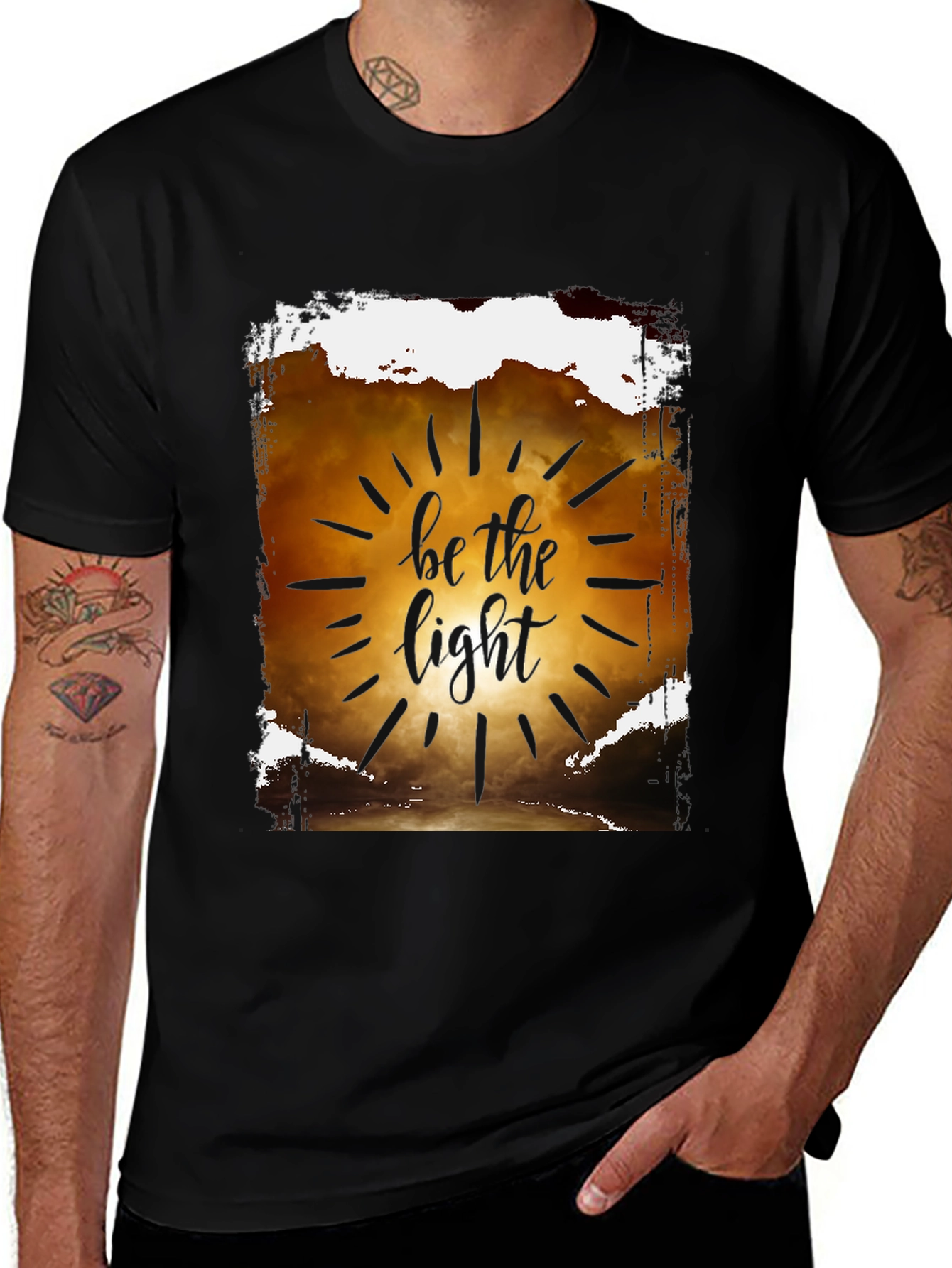 Variant 16 of Be the Light Graphic T-Shirt - Inspirational Design