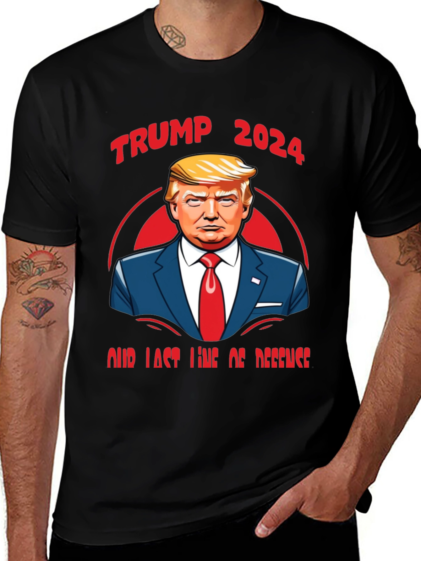 Trump 2024 'Our Last Line of Defense' Graphic Tee