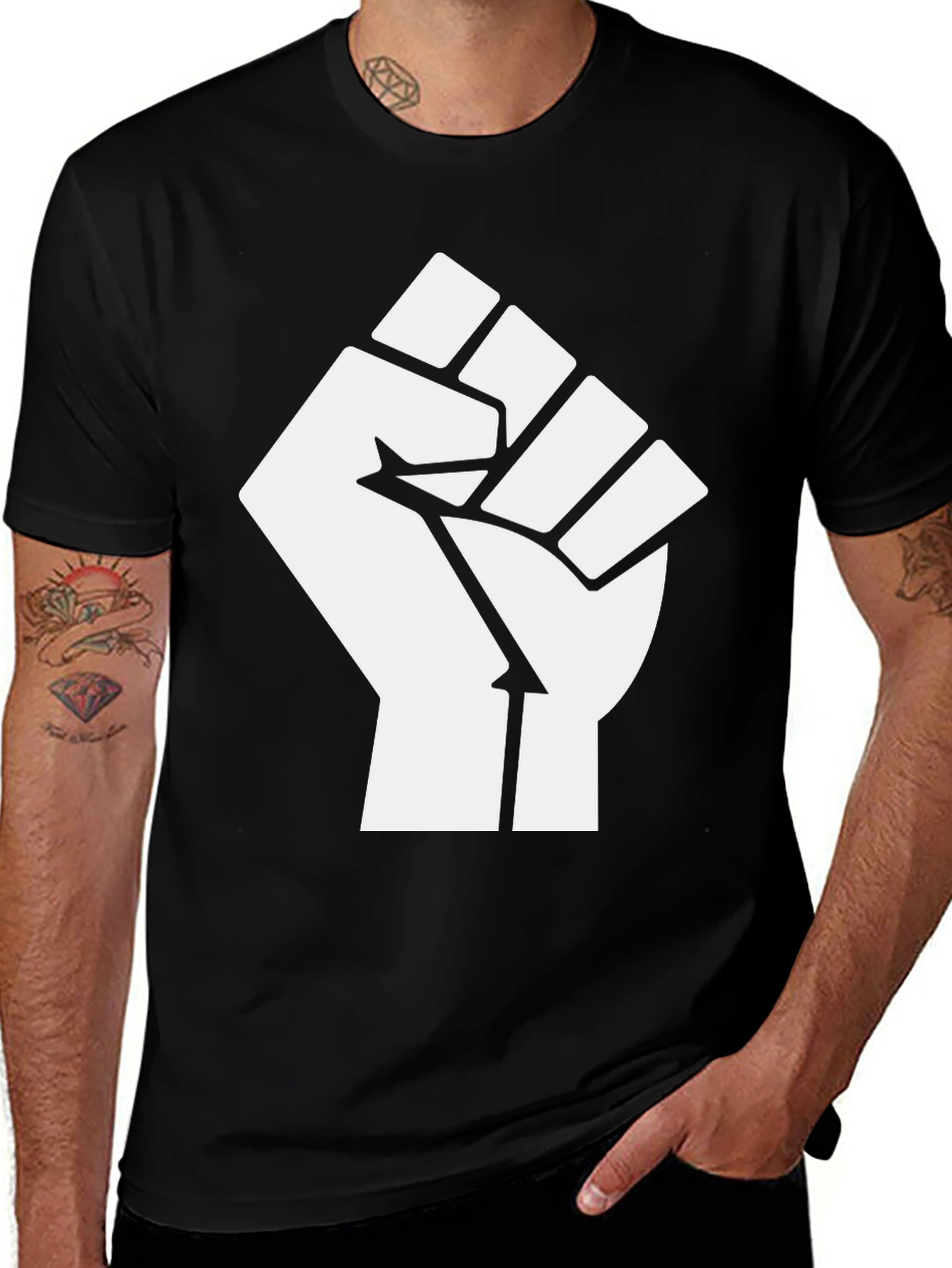 Black Power Fist Graphic T-Shirt - Unisex