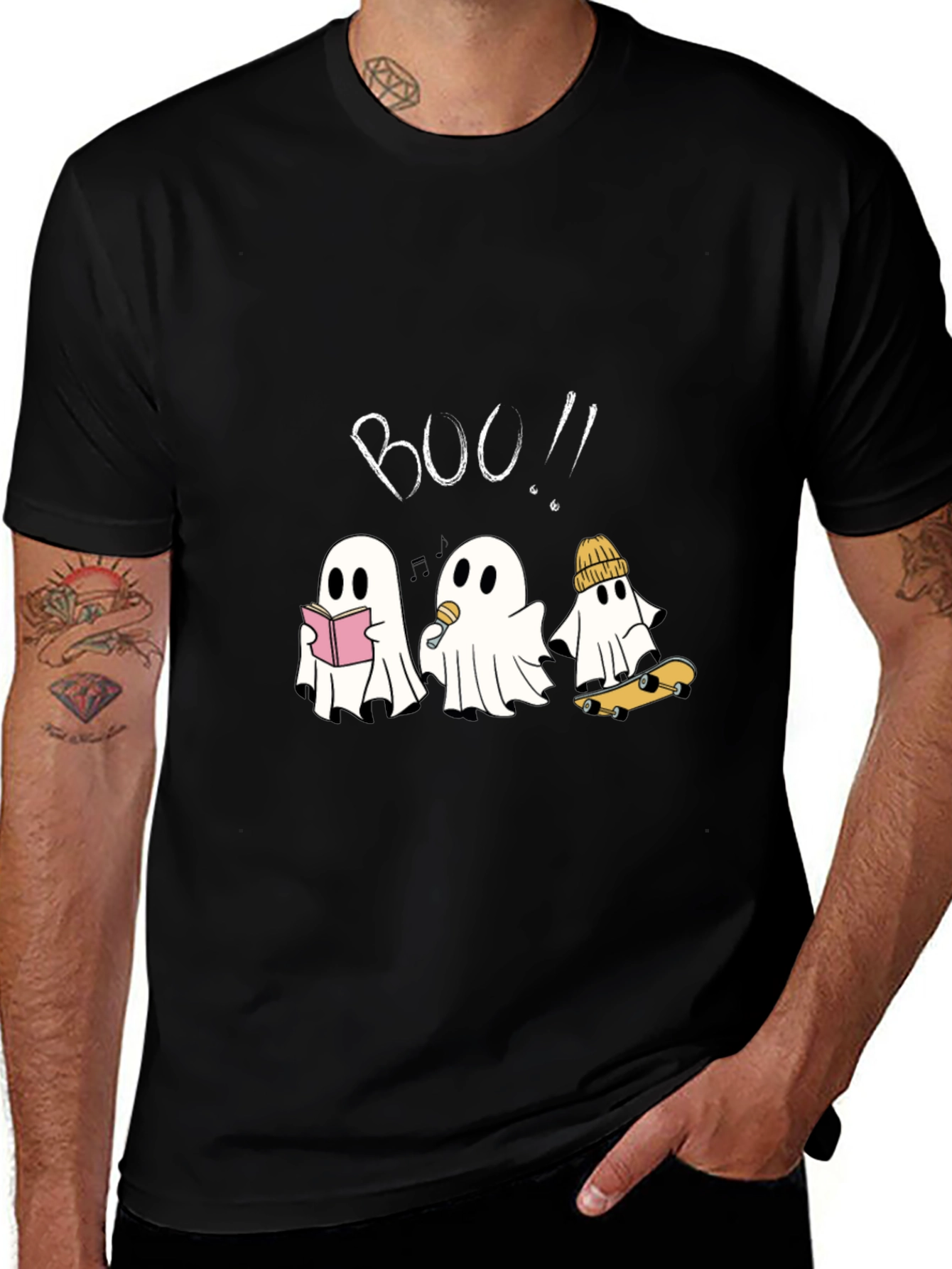 Boo! Ghost Graphic Black T-Shirt