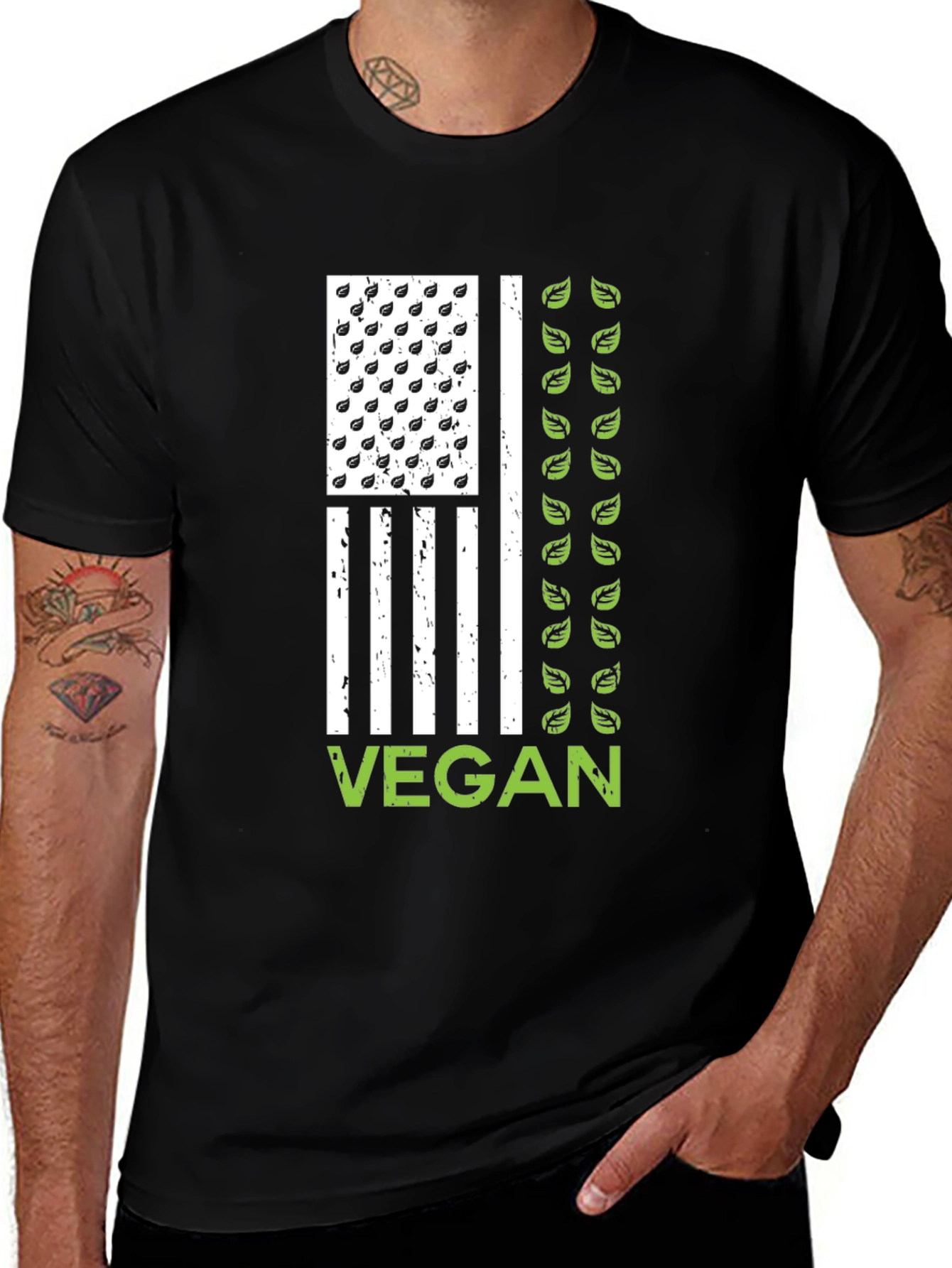 Variant 28 of Vegan American Flag Graphic T-Shirt