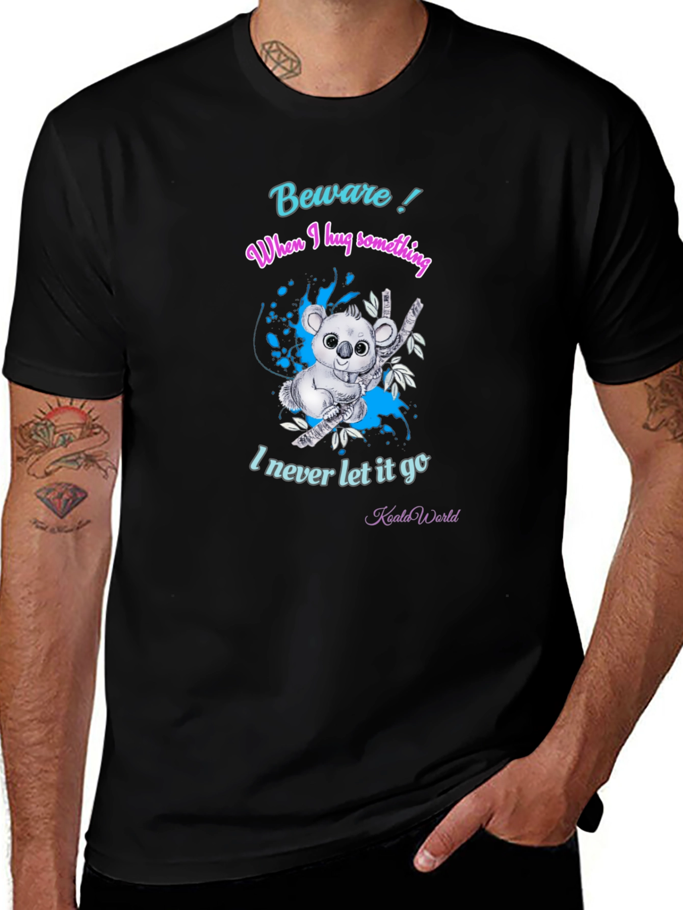 Koala Hug Graphic Tee - Beware I Never Let Go