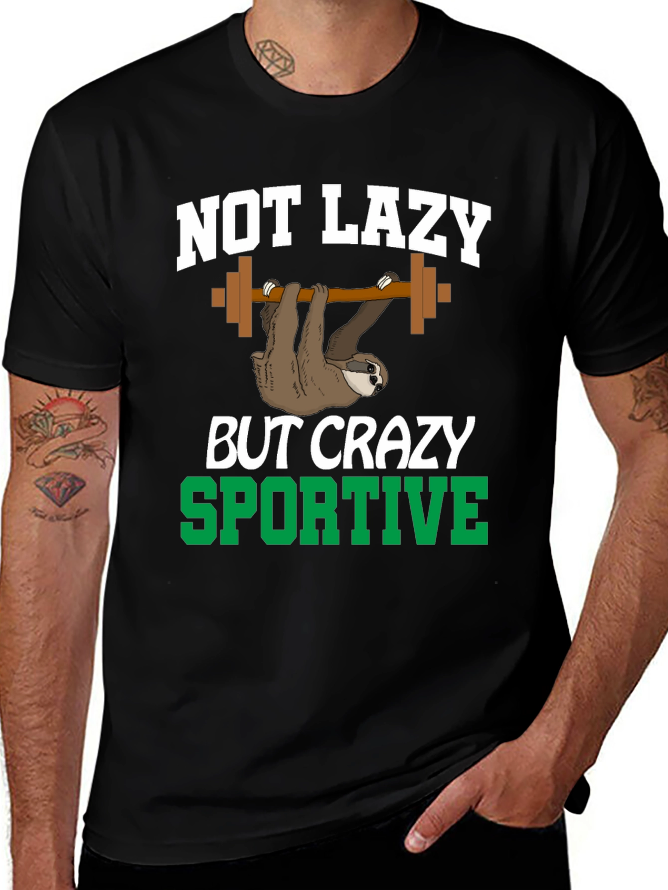 Variant 4 of Not Lazy Sportive Sloth Graphic Tee