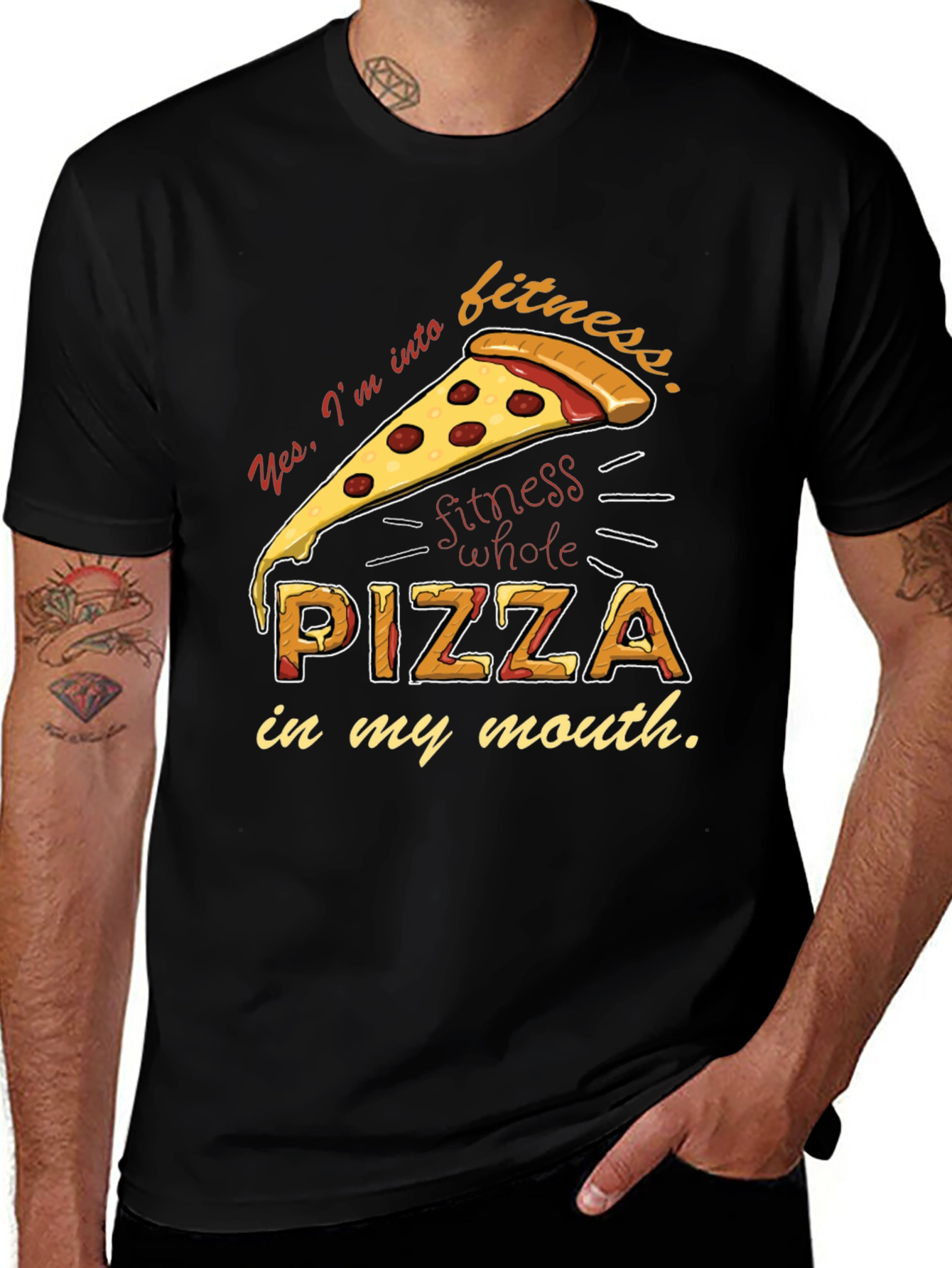 Variant 4 of Pizza Fitness T-Shirt - Funny Foodie Tee