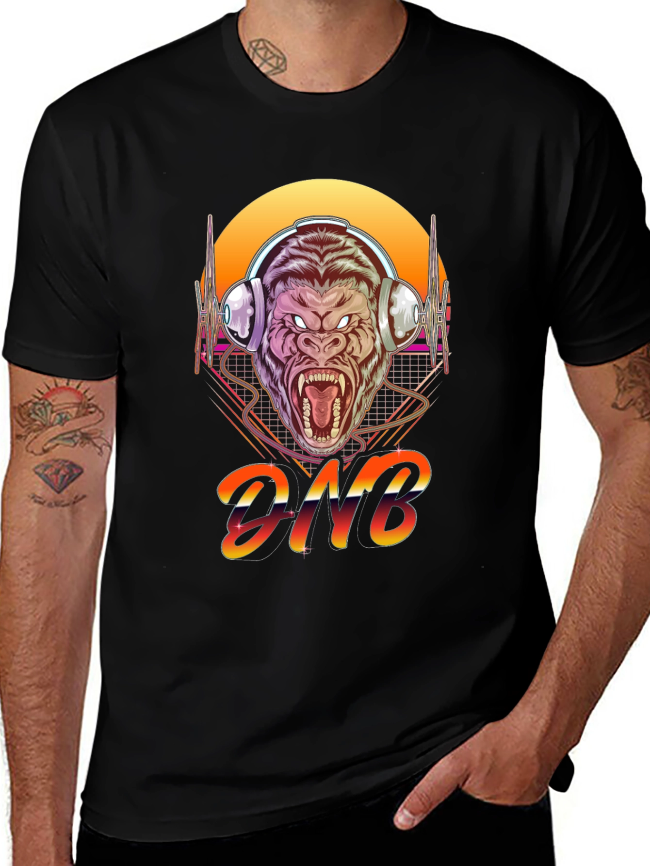 Variant 6 of DNB Gorilla Retro T-Shirt