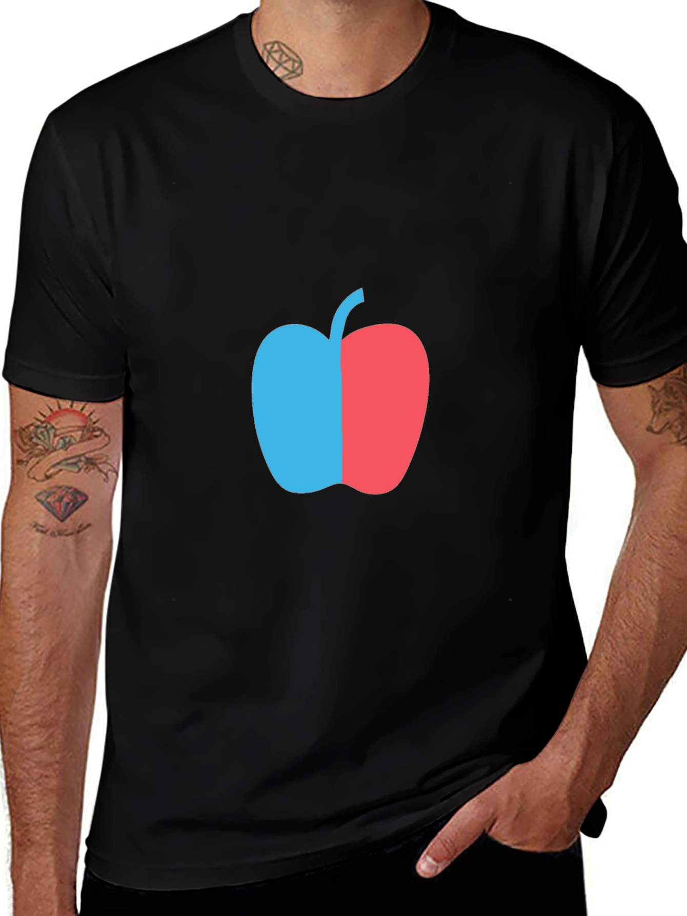 Variant 15 of Two-Tone Apple Graphic T-Shirt