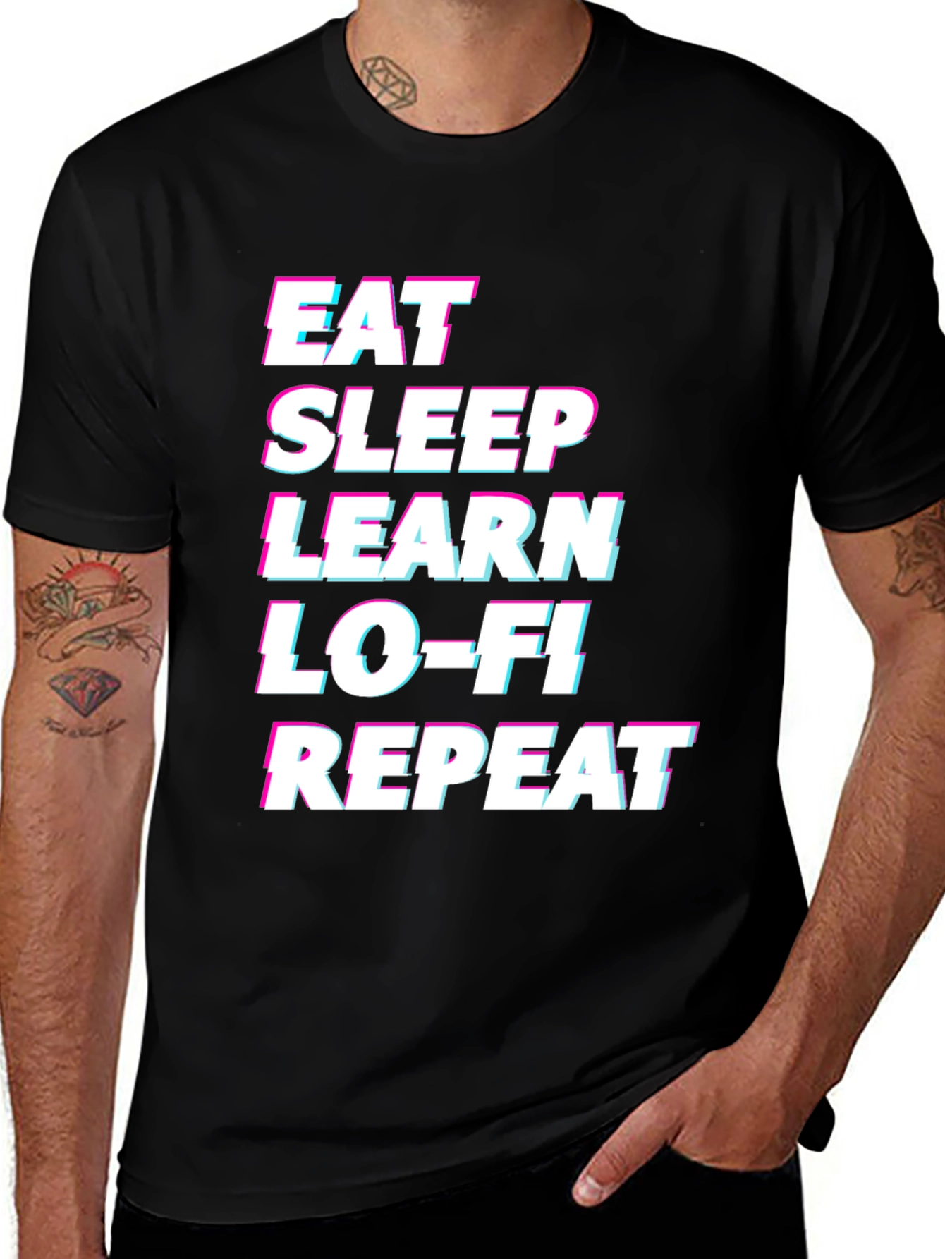 Variant 13 of Eat Sleep Learn Lo-Fi Repeat Graphic Tee