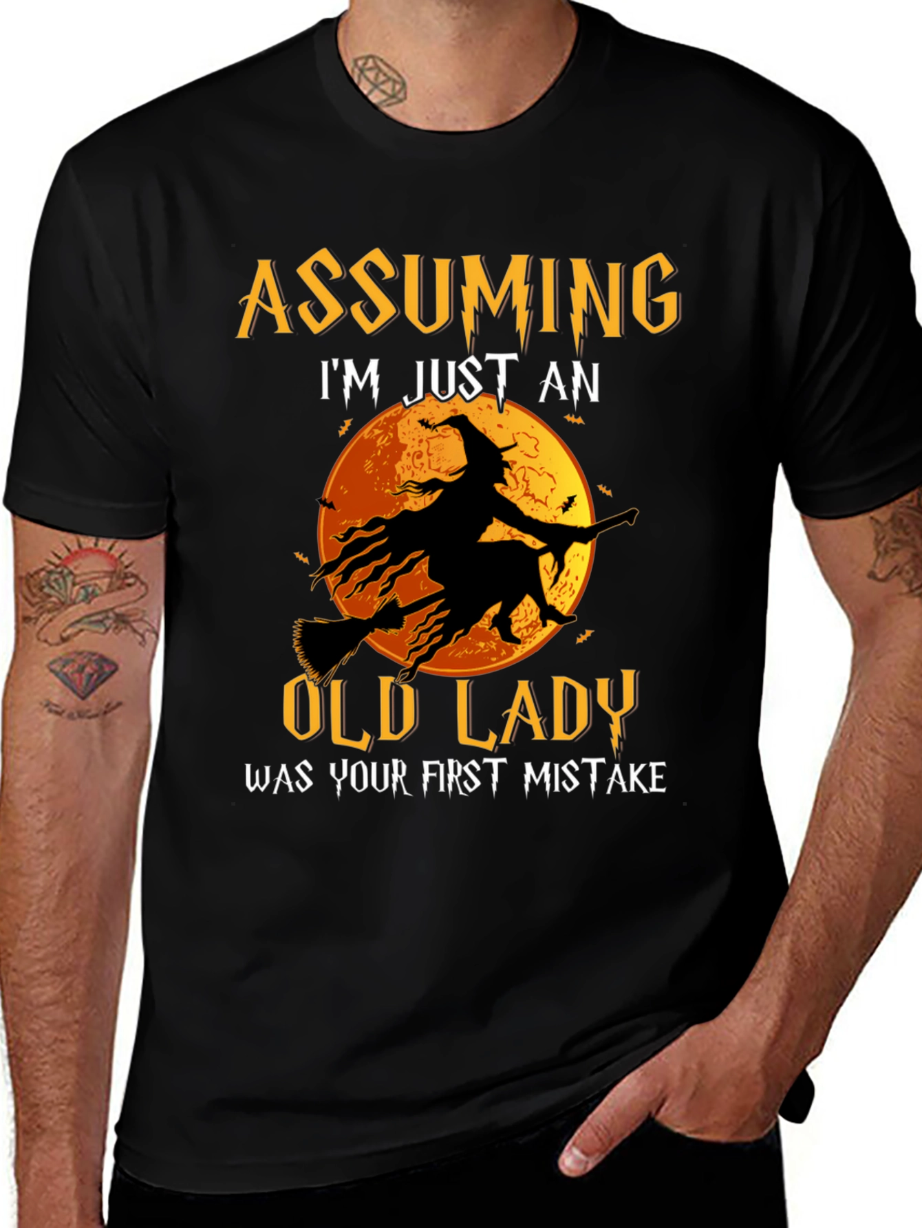Assuming Old Lady Halloween Witch T-Shirt