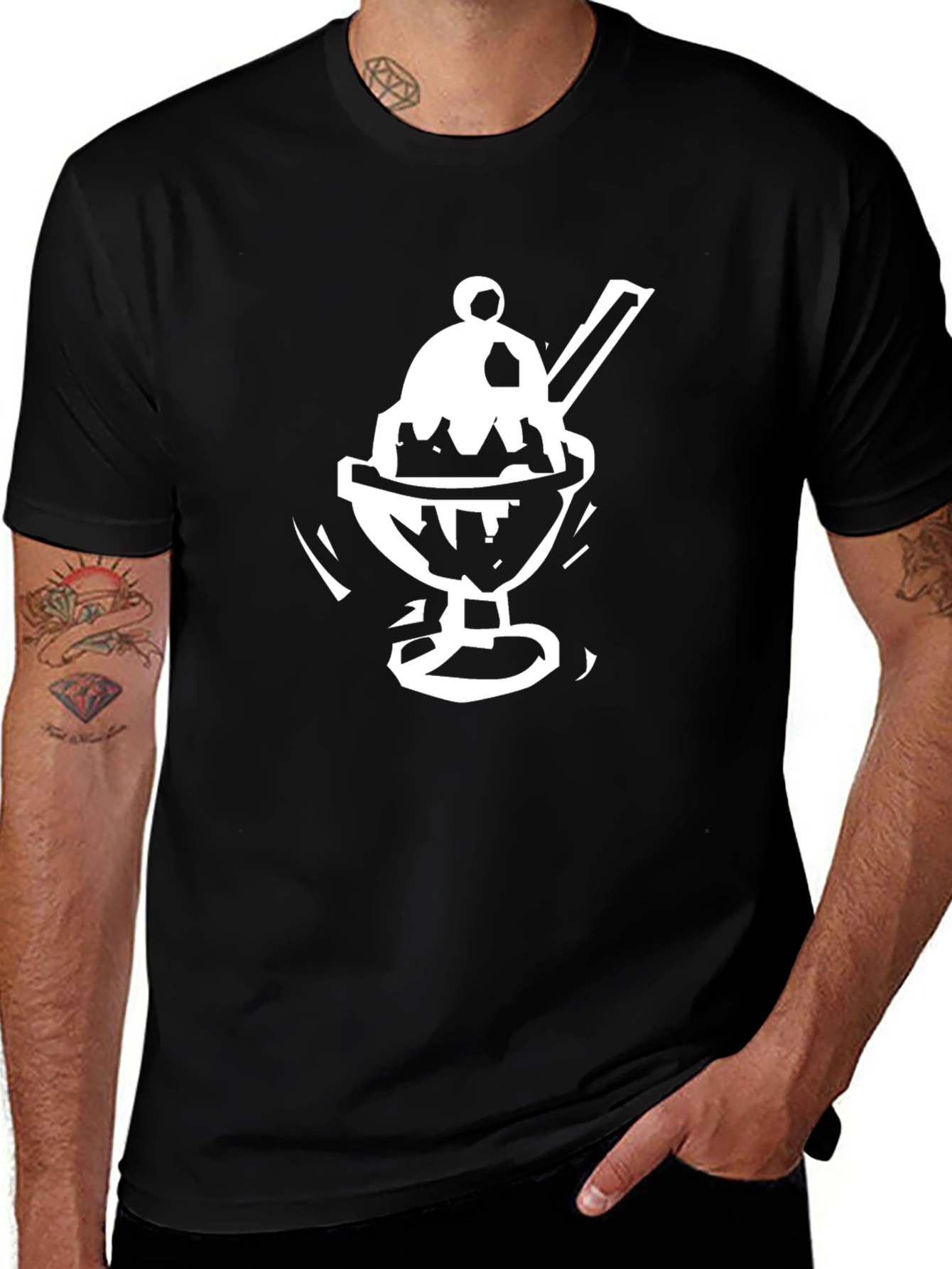 Variant 9 of Black Ice Cream Sundae T-Shirt