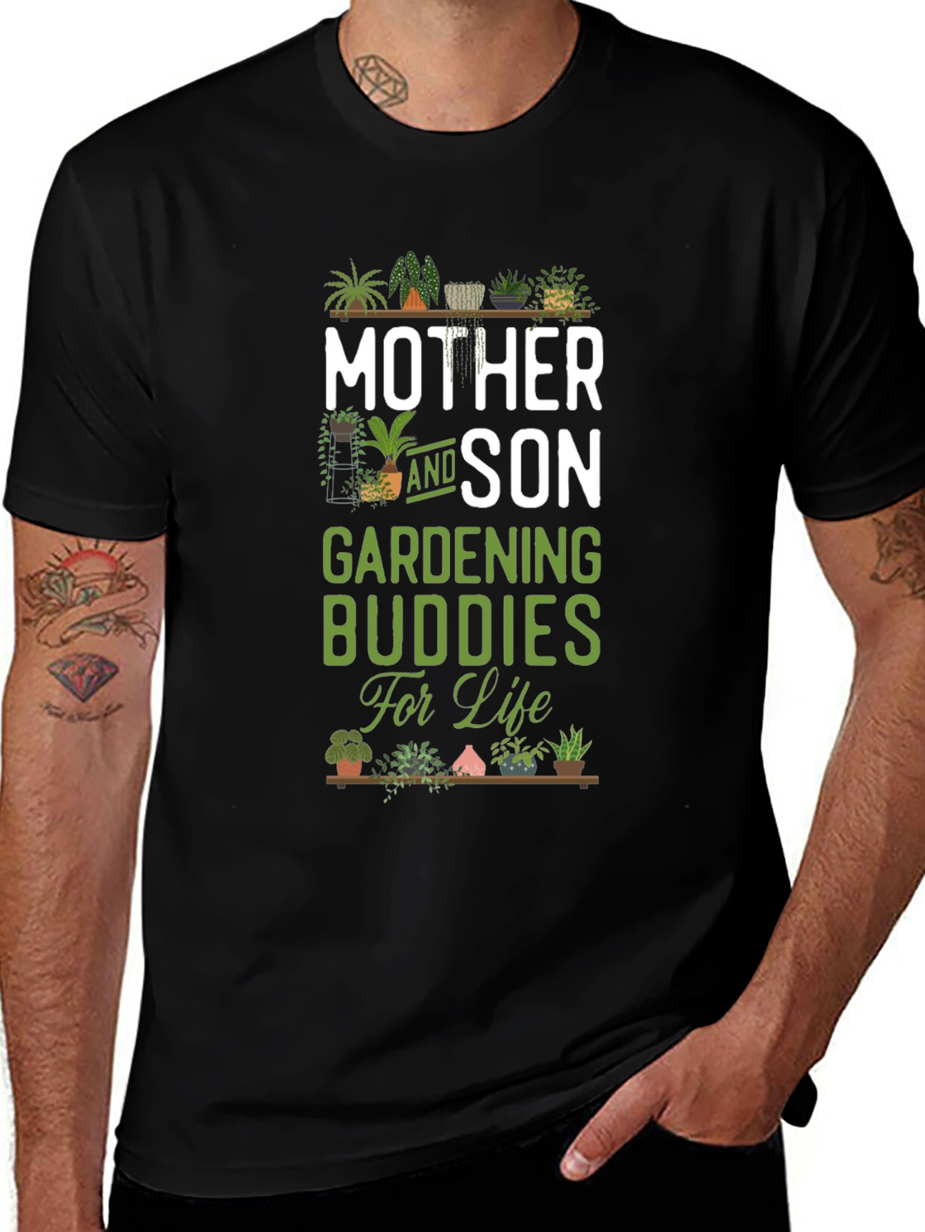 Mother and Son Gardening Buddies T-Shirt