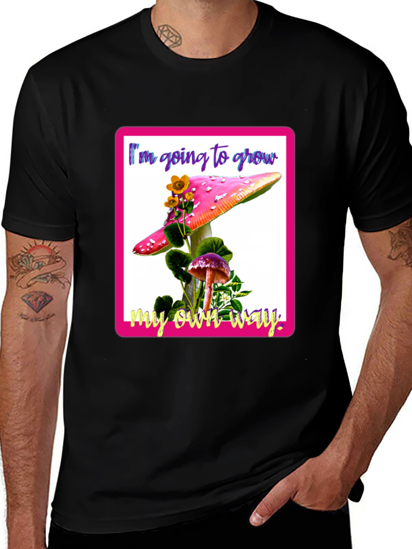 Variant 13 of Mushroom Graphic Tee - Grow Your Own Way