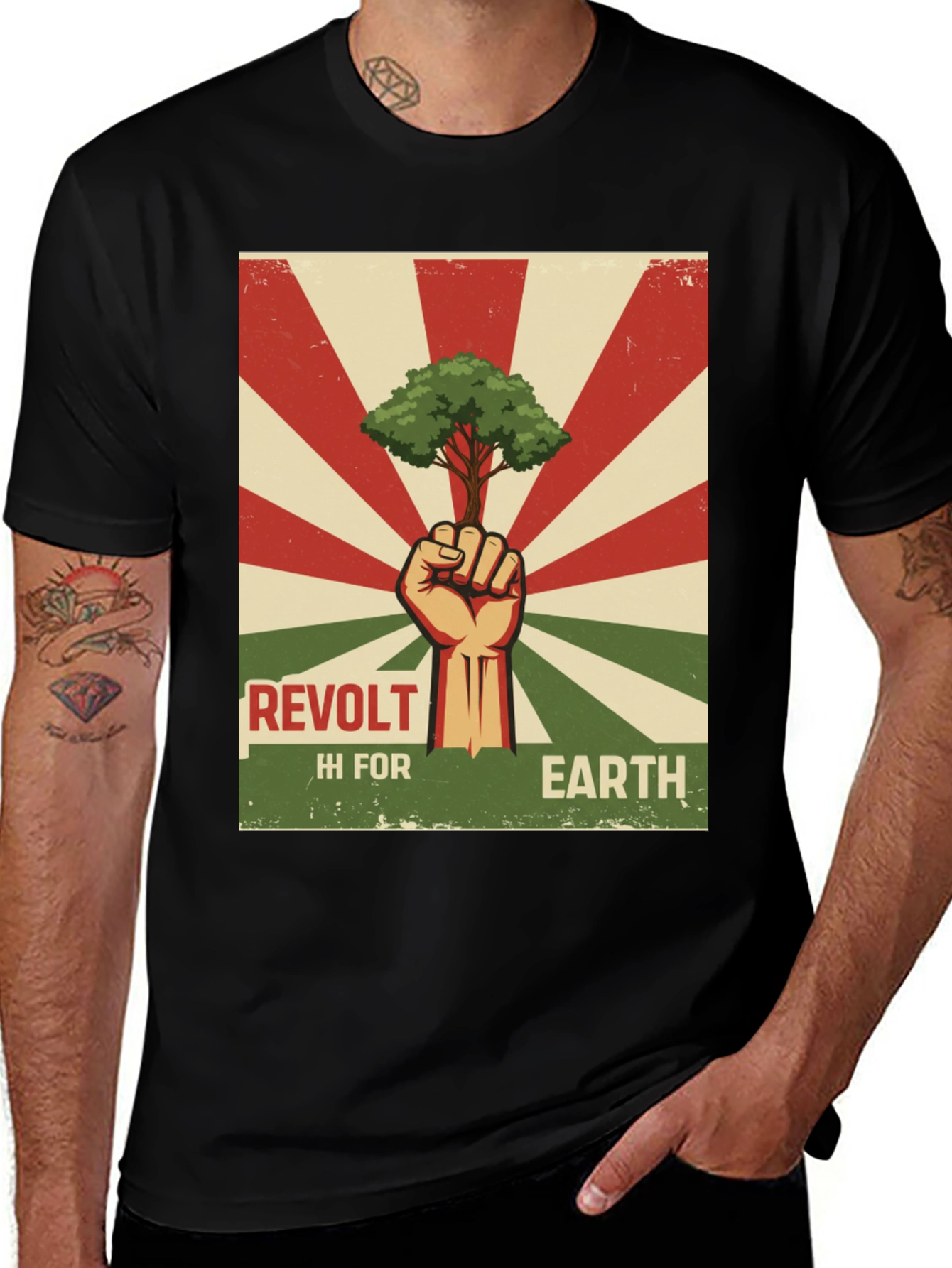 Variant 4 of Revolt For Earth Graphic Tee - Eco-Friendly Activist Shirt