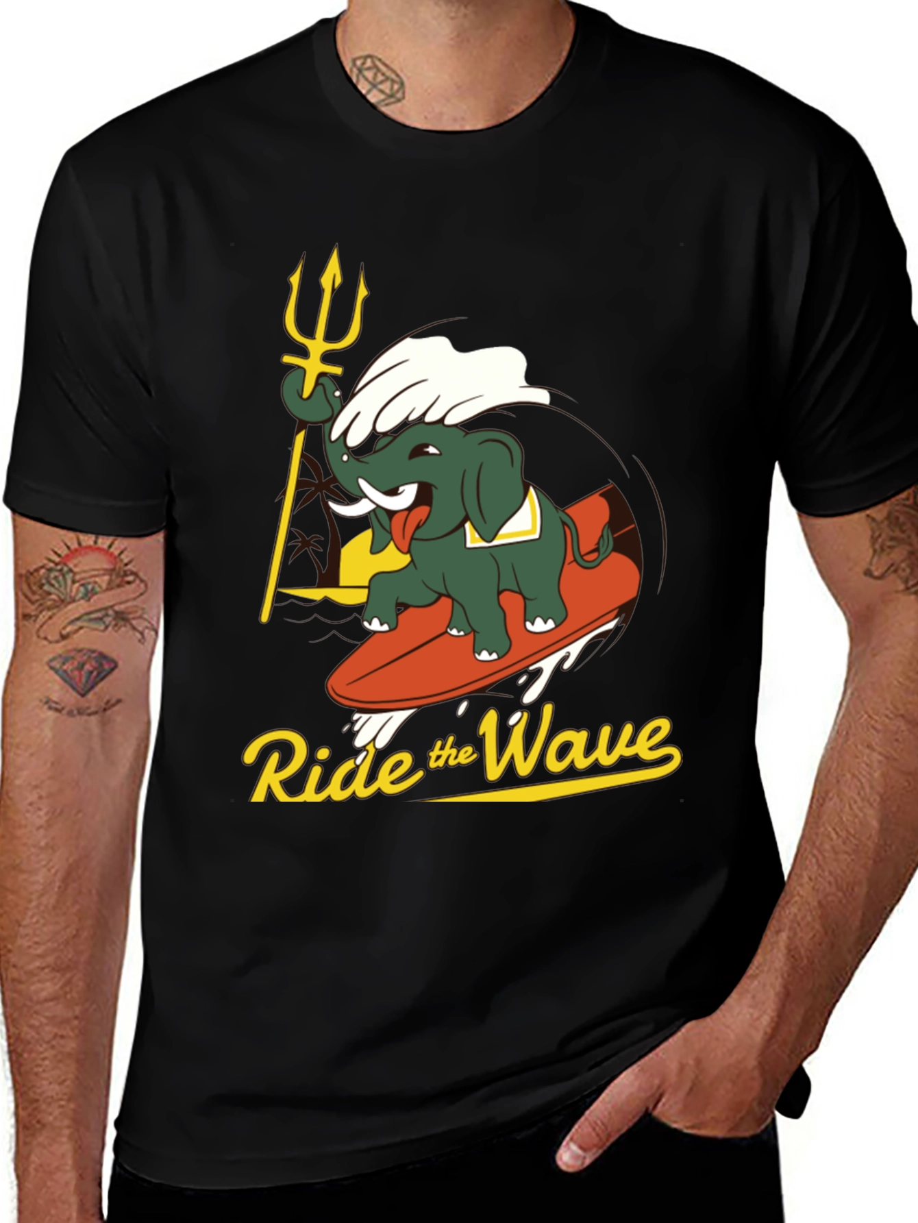 Variant 21 of Ride the Wave Elephant Graphic Tee