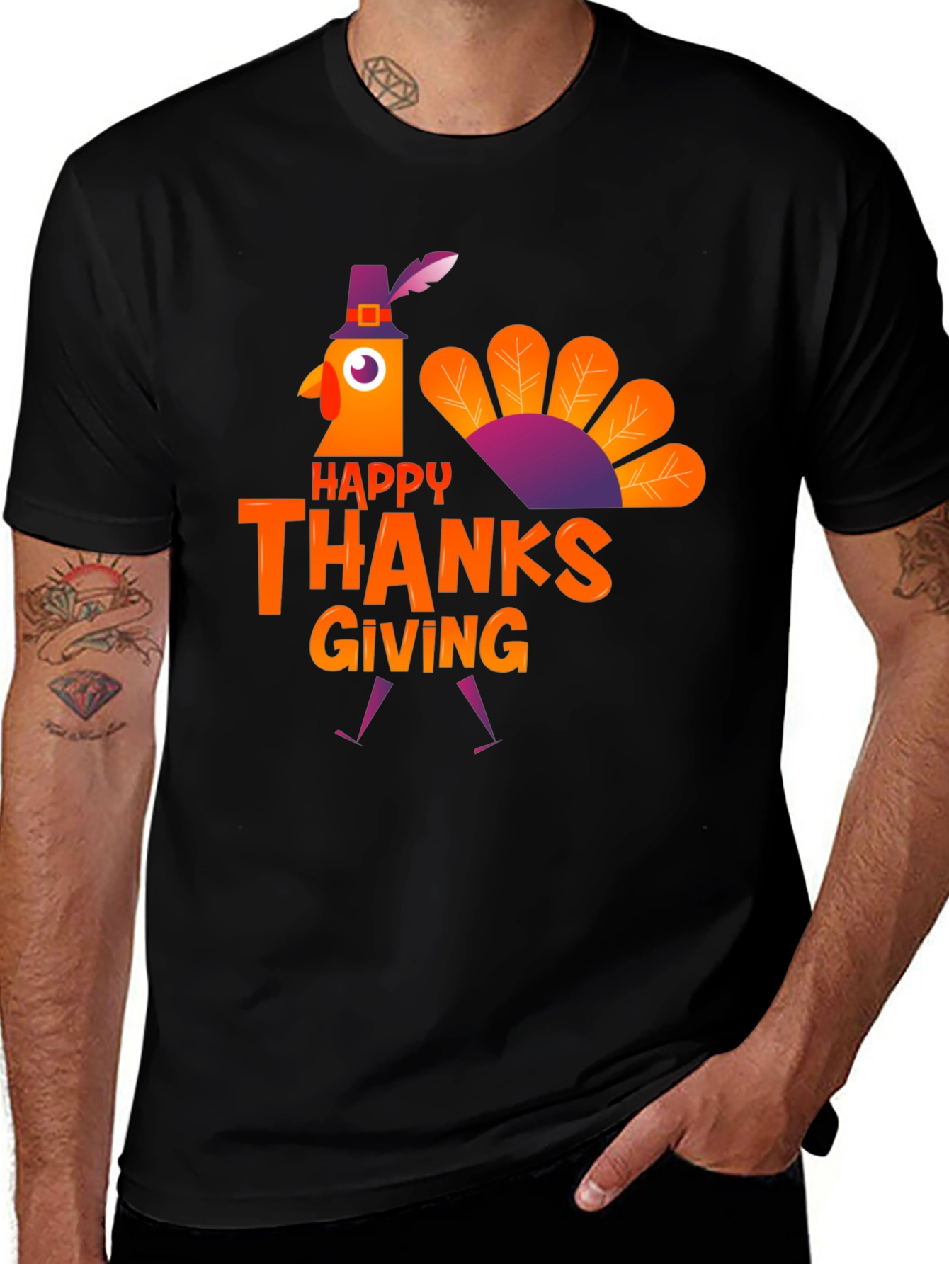 Thanksgiving Turkey Graphic T-Shirt