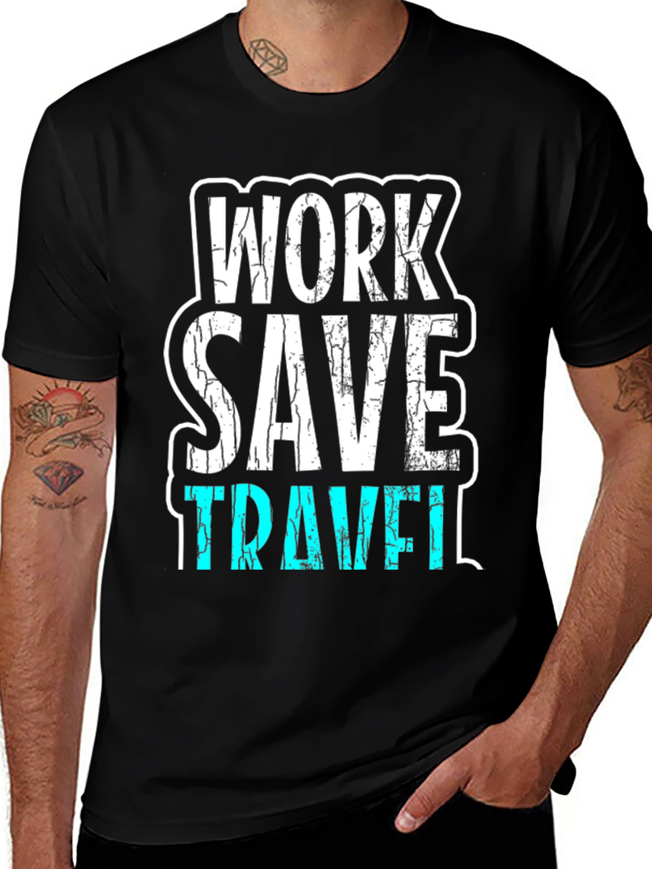 Variant 6 of Work Save Travel Graphic T-Shirt
