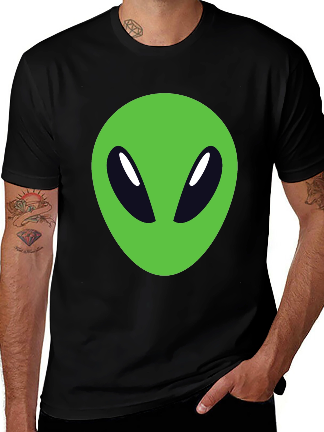 Variant 27 of Alien Graphic Tee - Black Cotton Blend