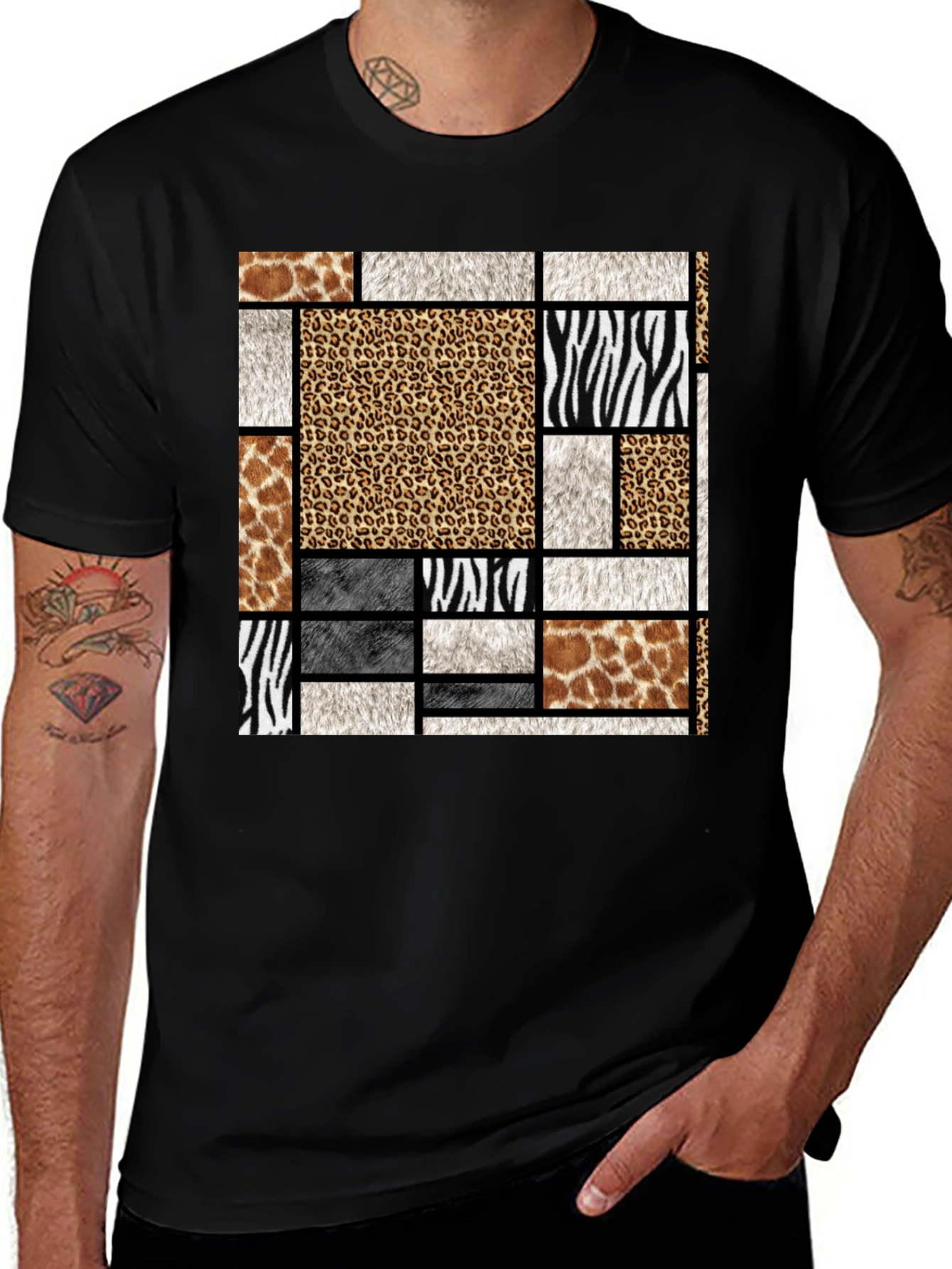 Variant 24 of Animal Print Block Graphic Tee