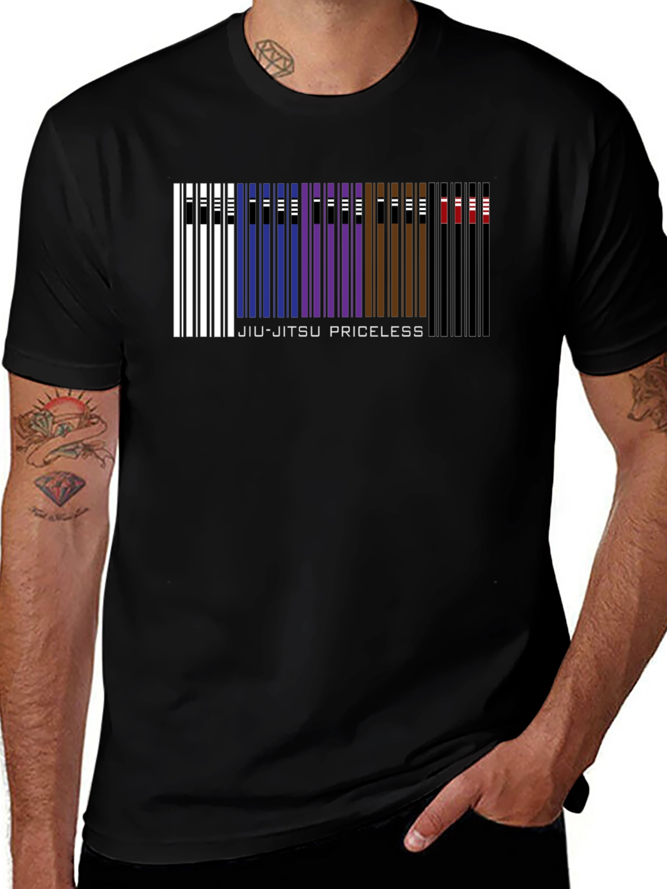 Jiu-Jitsu Priceless Barcode Style Graphic T-Shirt