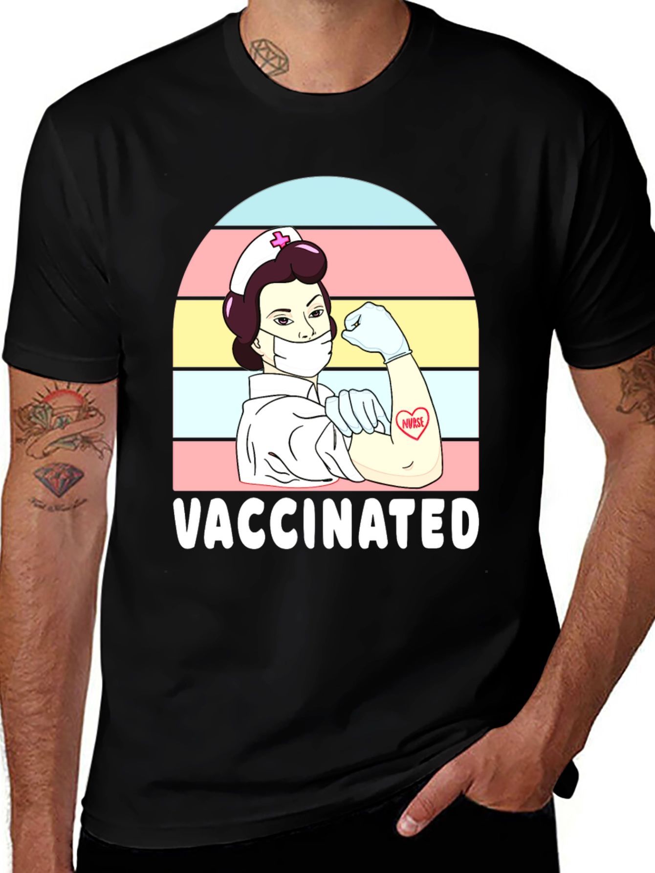 Variant 30 of Vaccinated Nurse Graphic T-Shirt