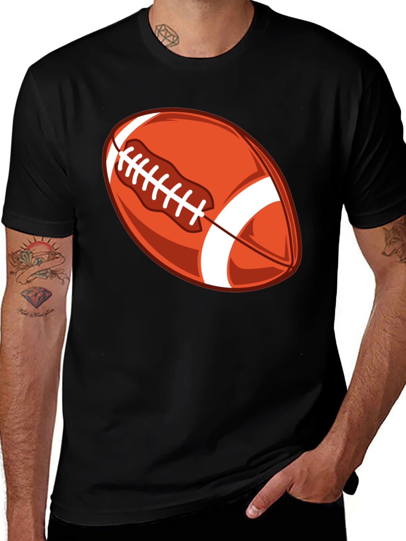 Variant 25 of Football Graphic Black T-Shirt